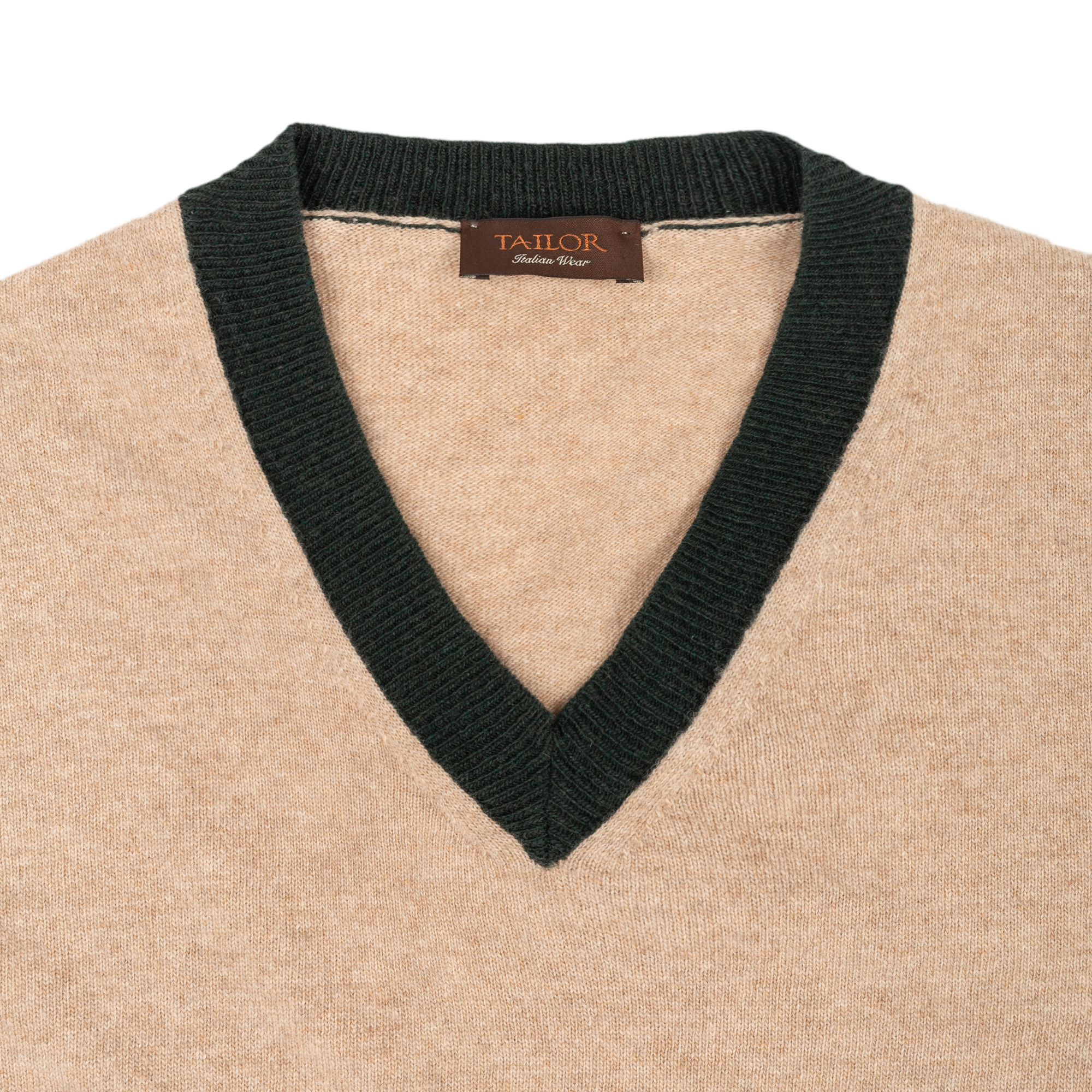 Men's Brown V-Neck Sweater Colvrig.1.Cam
