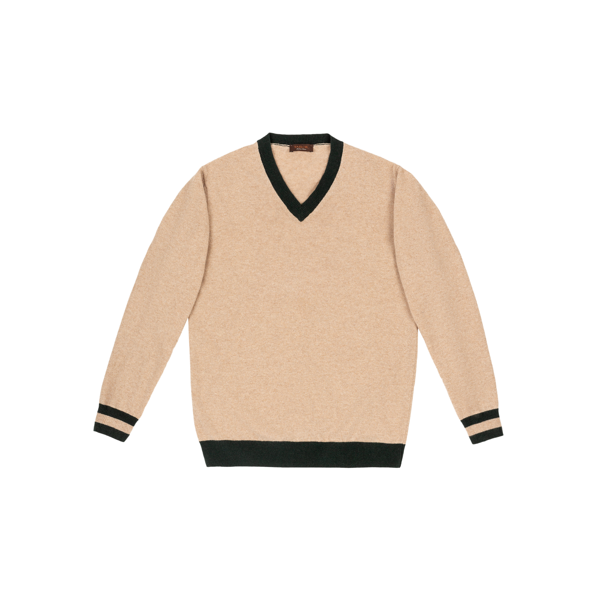 Men's Brown V-Neck Sweater Colvrig.1.Cam