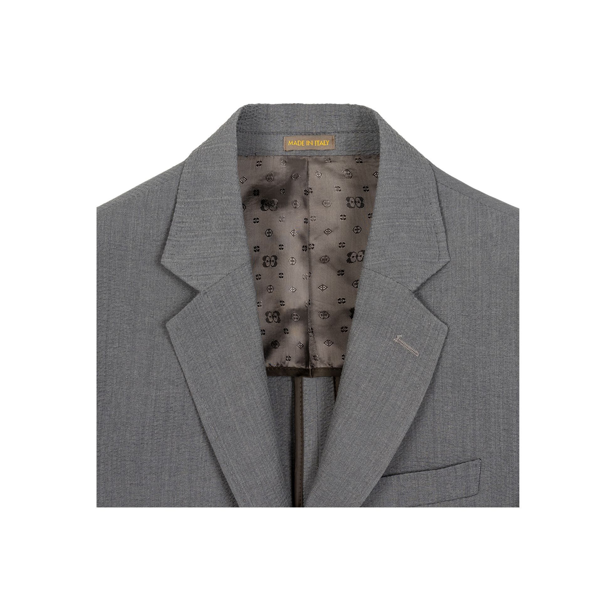 Grey Seersucker Linen-Wool Suit