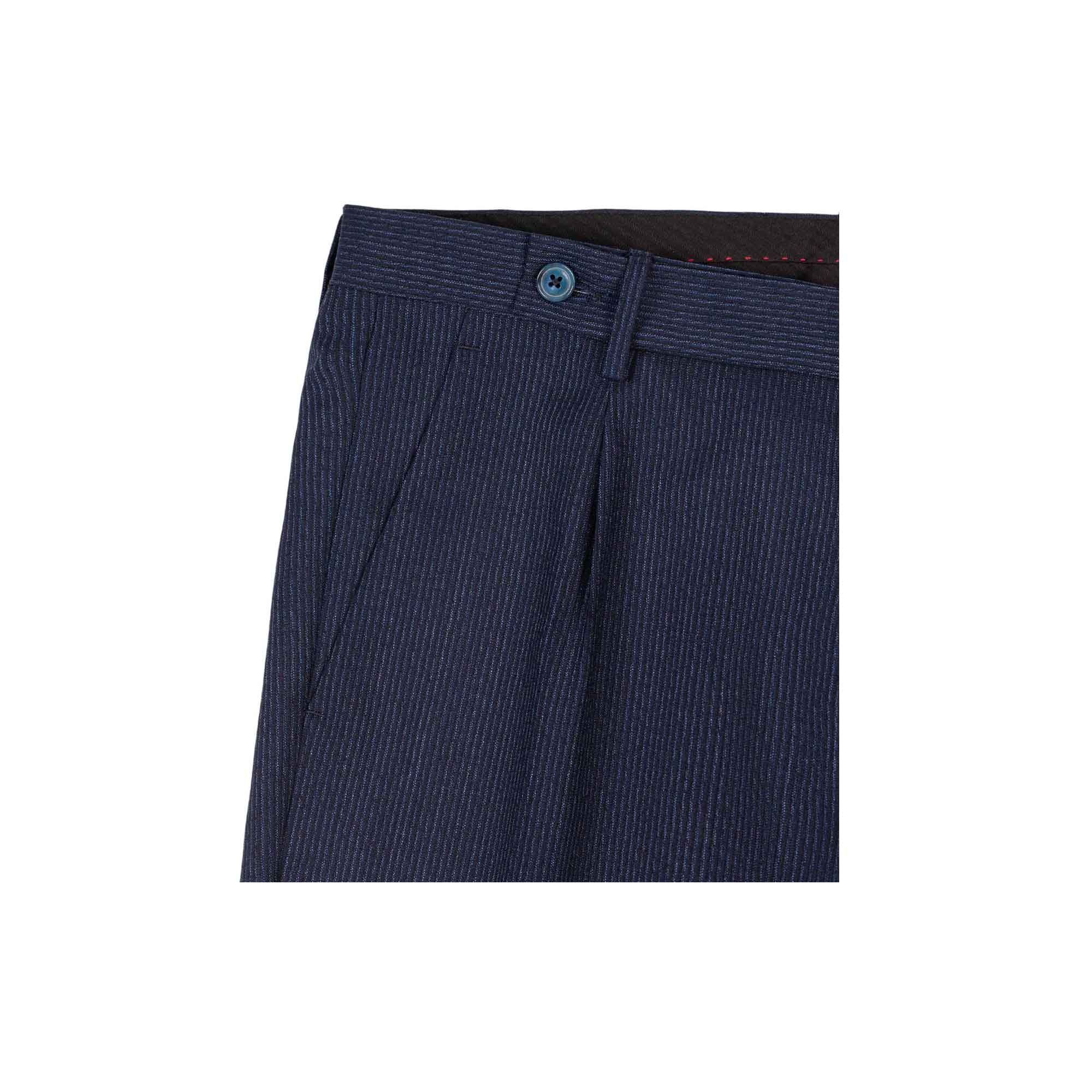 Men's Pinstripe Blue Wool Suit