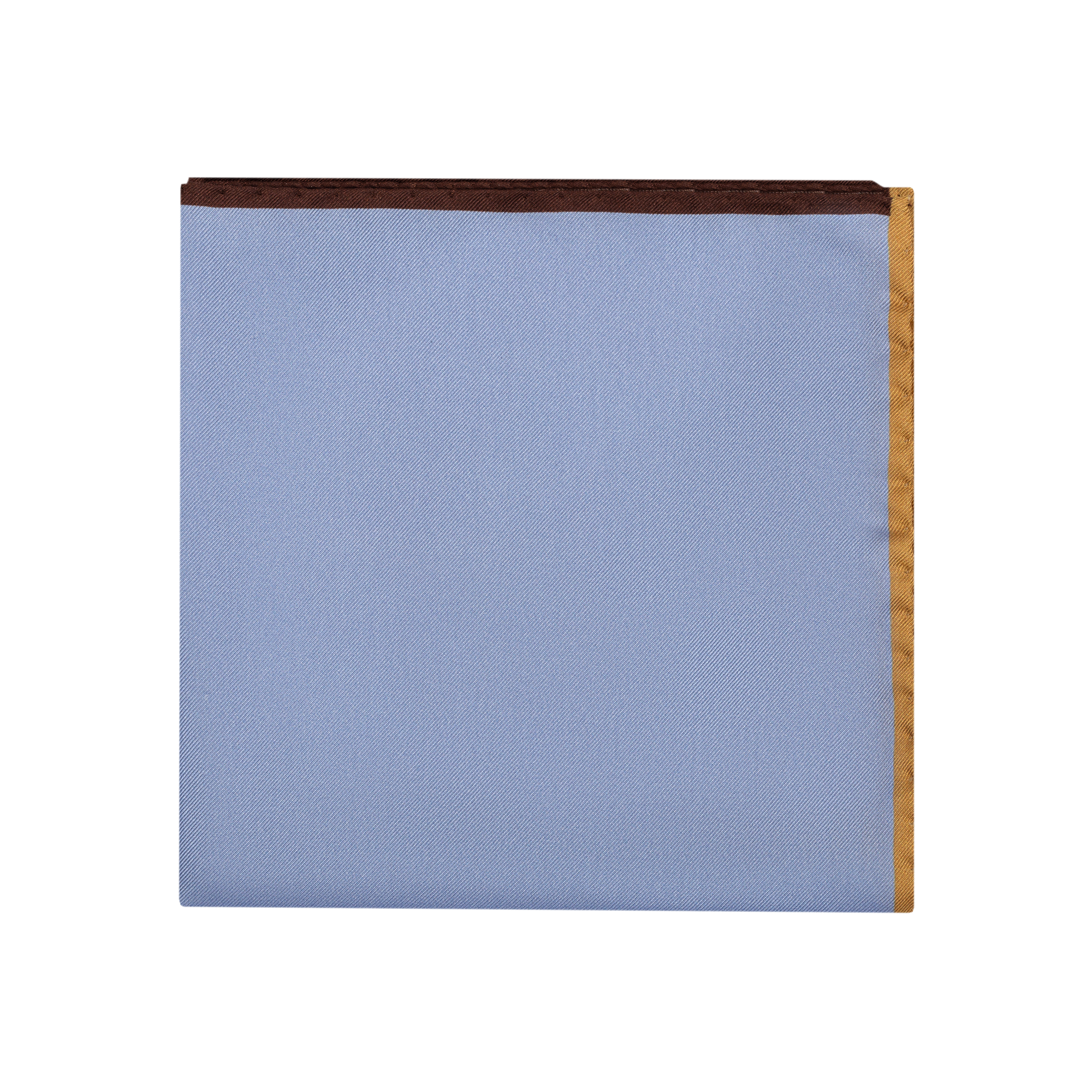Blue Silk Pocket Square With Borders