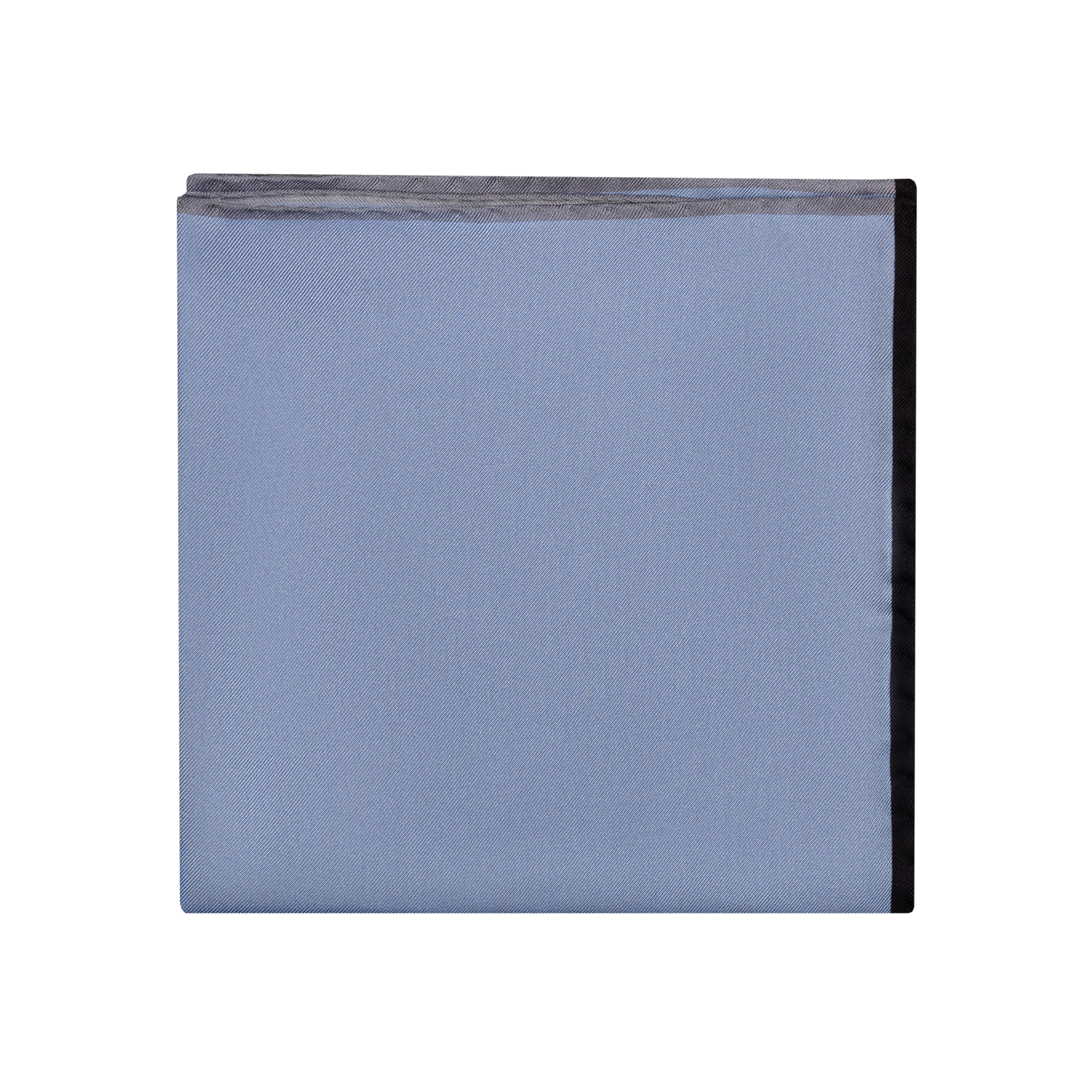 Blue Silk Pocket Square With Borders