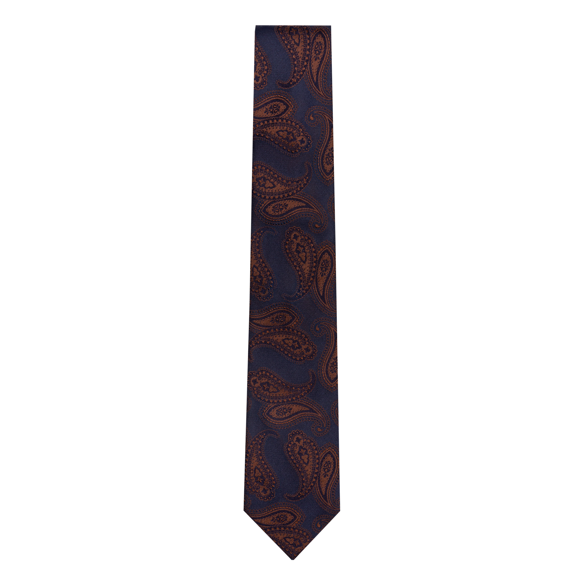 Blue Tie With Brown Paisley