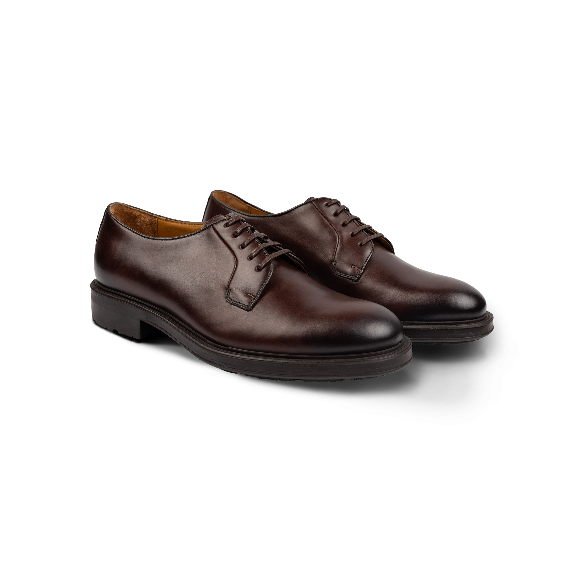 Men's Brown Derby Leather Shoes
