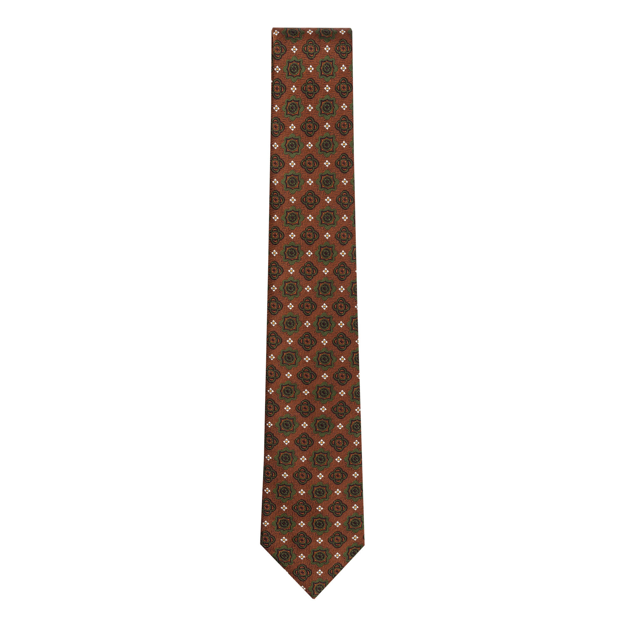 Brown Silk Tie Solar Patterned
