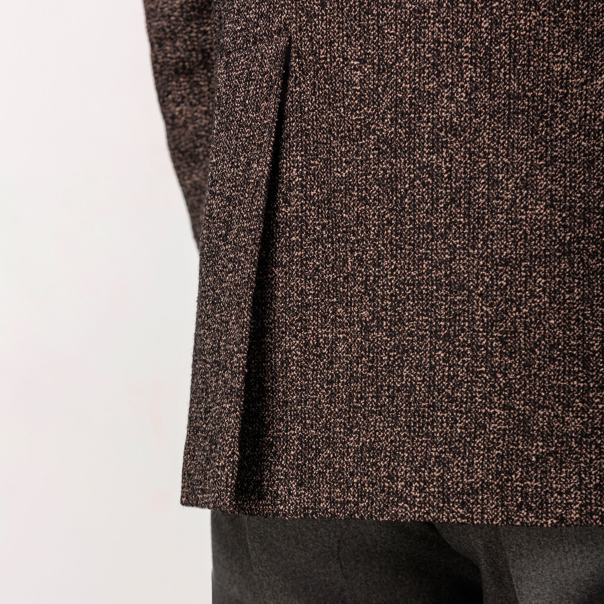 Men's Brown Bouclé 3D Knitted Jacket