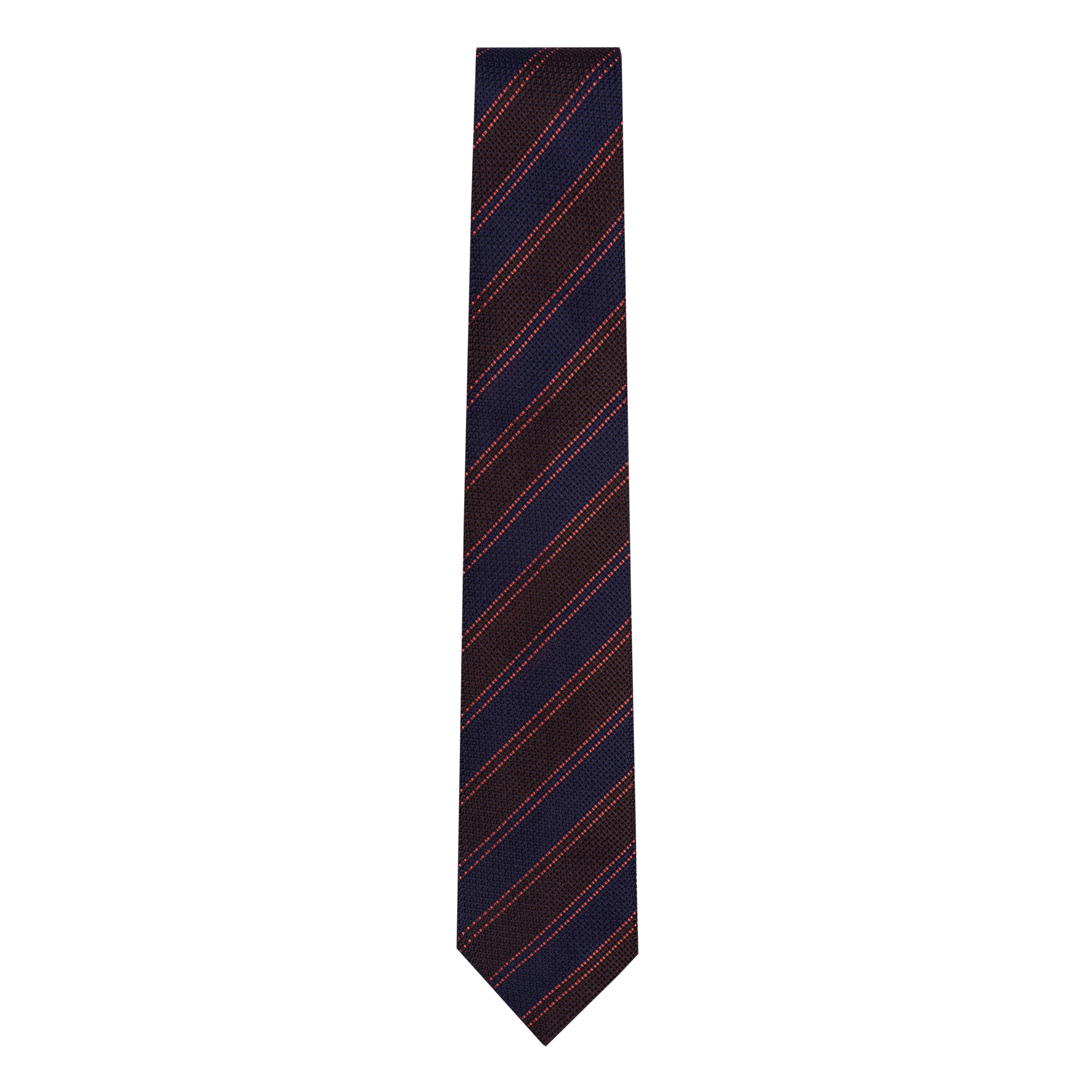 Double Stiped Regimental Tie Brown