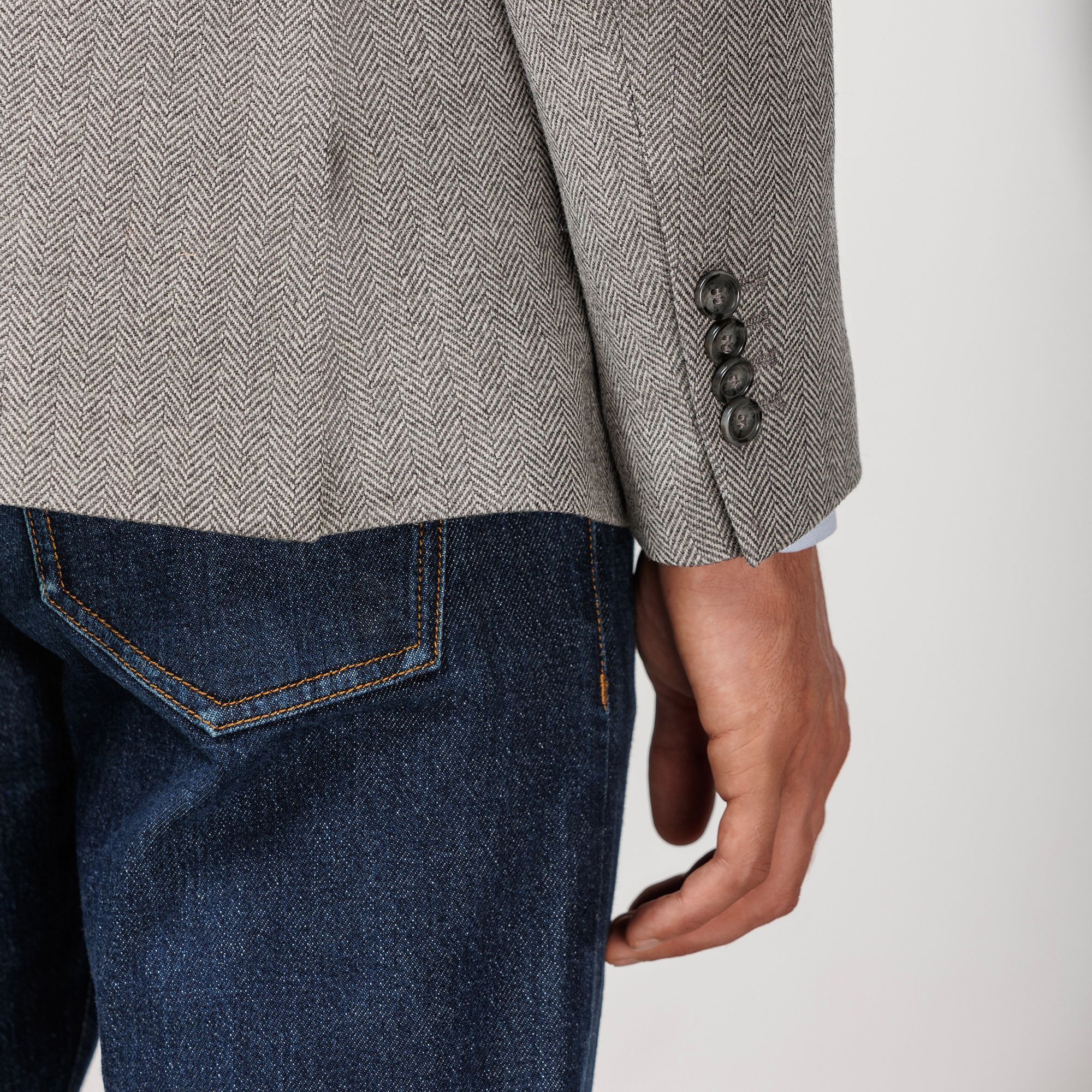 エピヌpleats frill jacket herringbone gray エピヌ pleats frill jacket herringbone gray