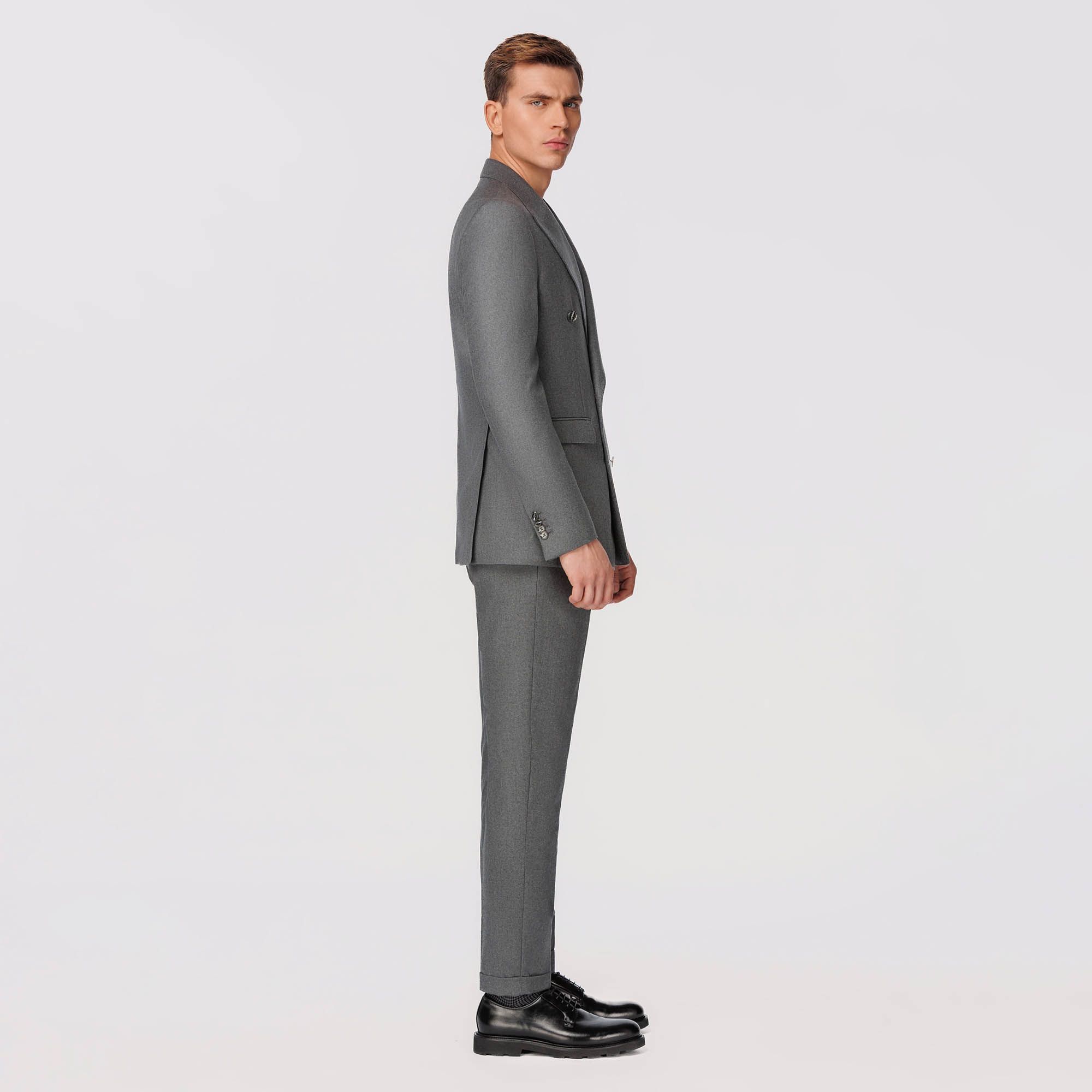 Gray Men's Double Breasted Jacket