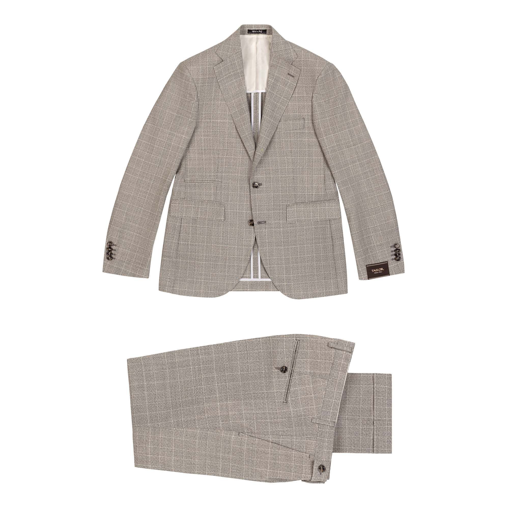 Gray Prince Of Wales Virgin Wool Suit