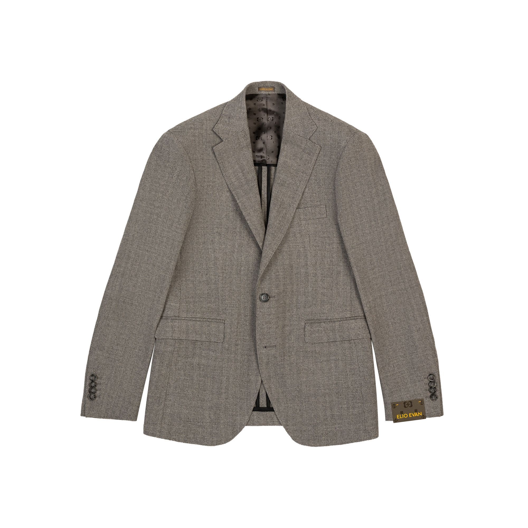 エピヌpleats frill jacket herringbone gray エピヌ pleats frill jacket herringbone gray pleats frill