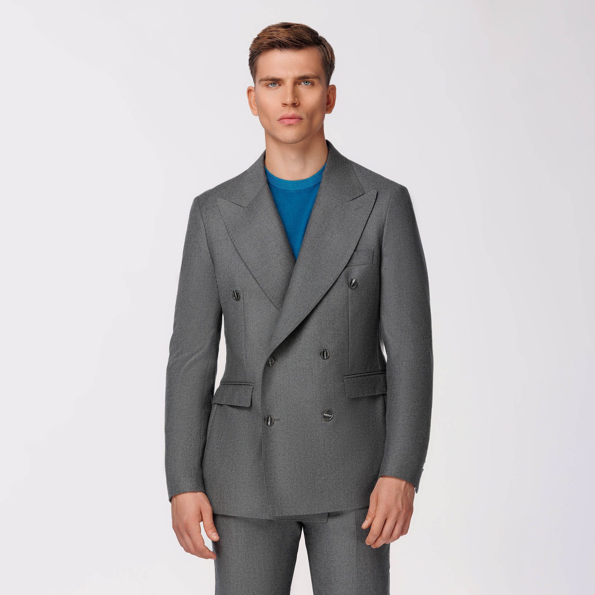 Gray Men's Double Breasted Jacket