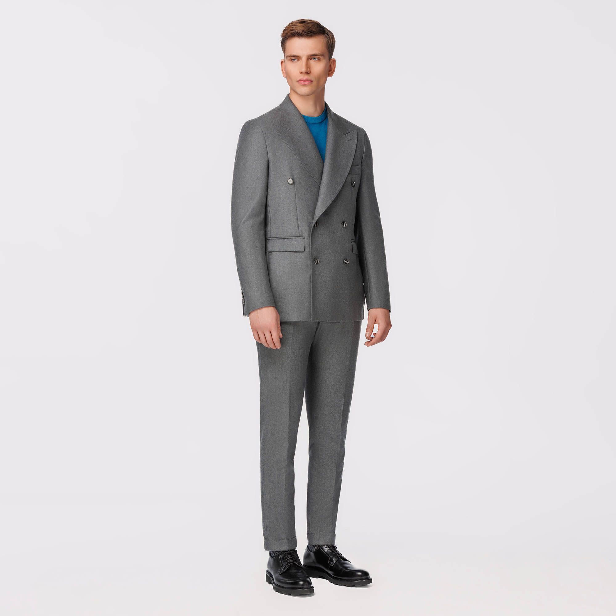 Gray Men's Double Breasted Jacket