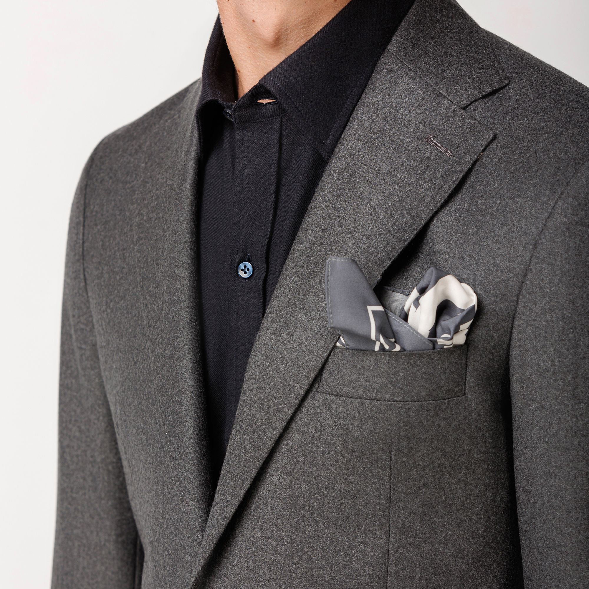 Grey Wool Flannel Blazer – Elio Evan Made in Italy