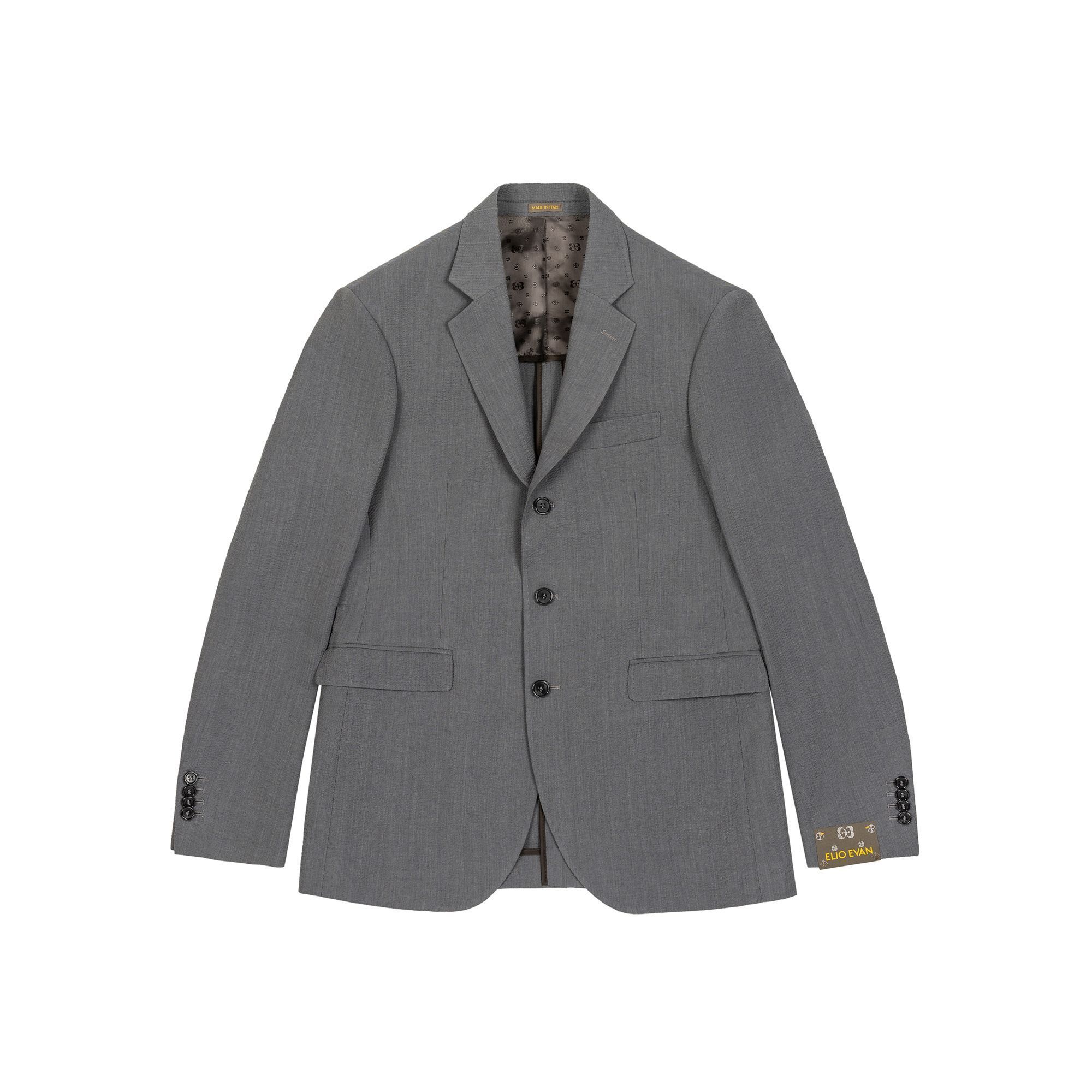 Grey Seersucker Linen-Wool Suit