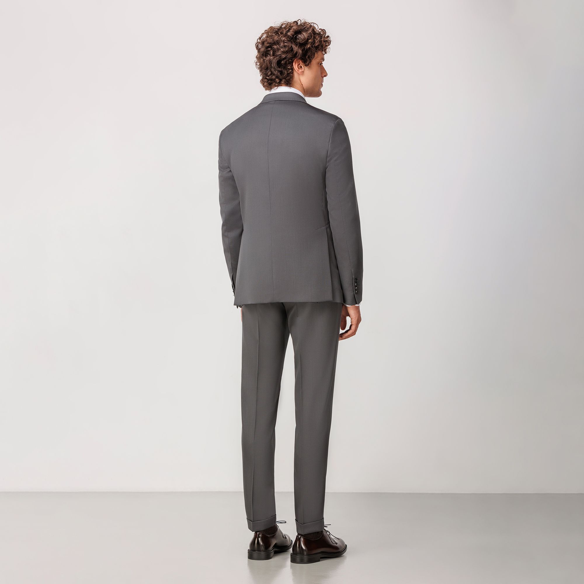 Grey Travel Suit Separate in Elasticized Wool
