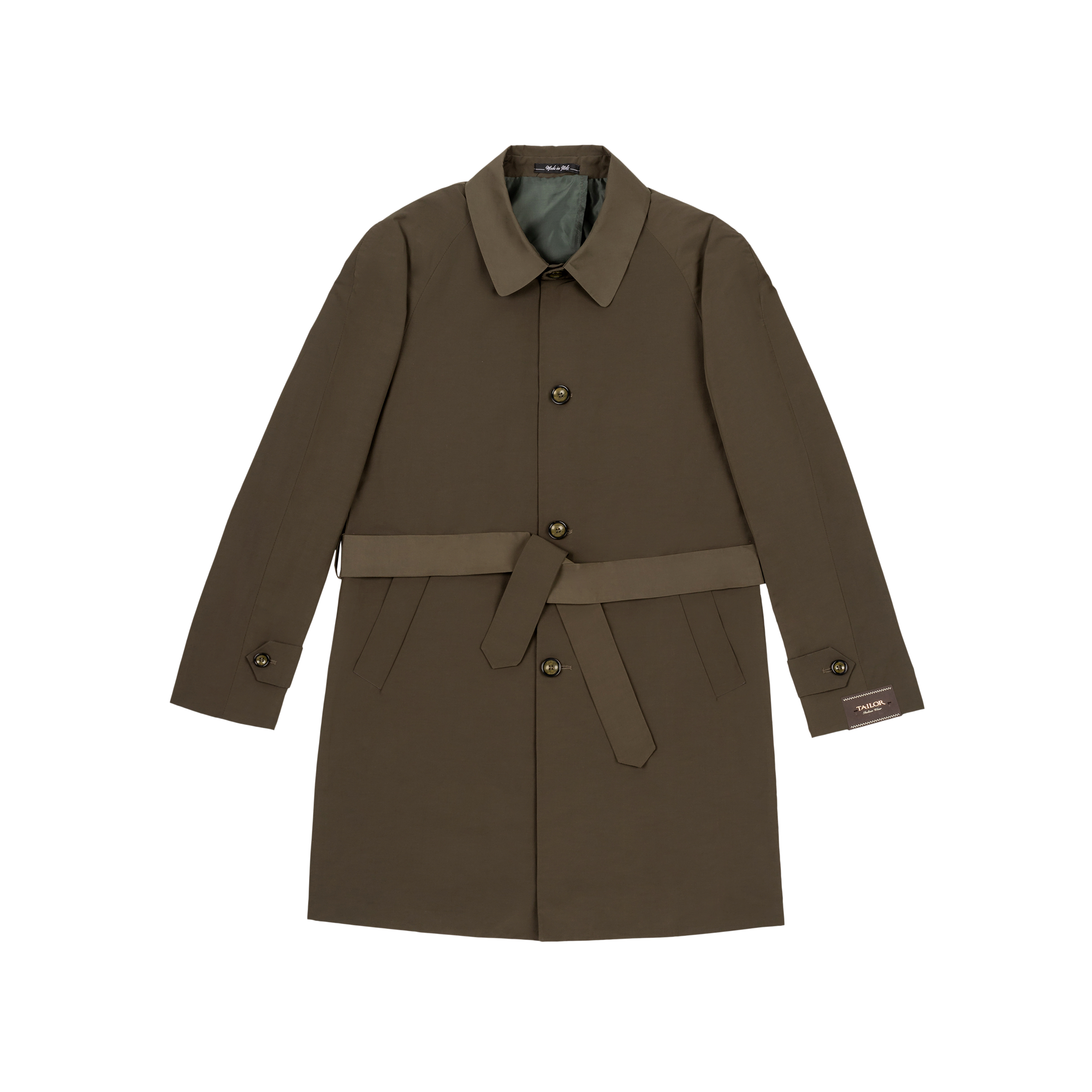 MEN'S OLIVE GREEN TRENCH COAT