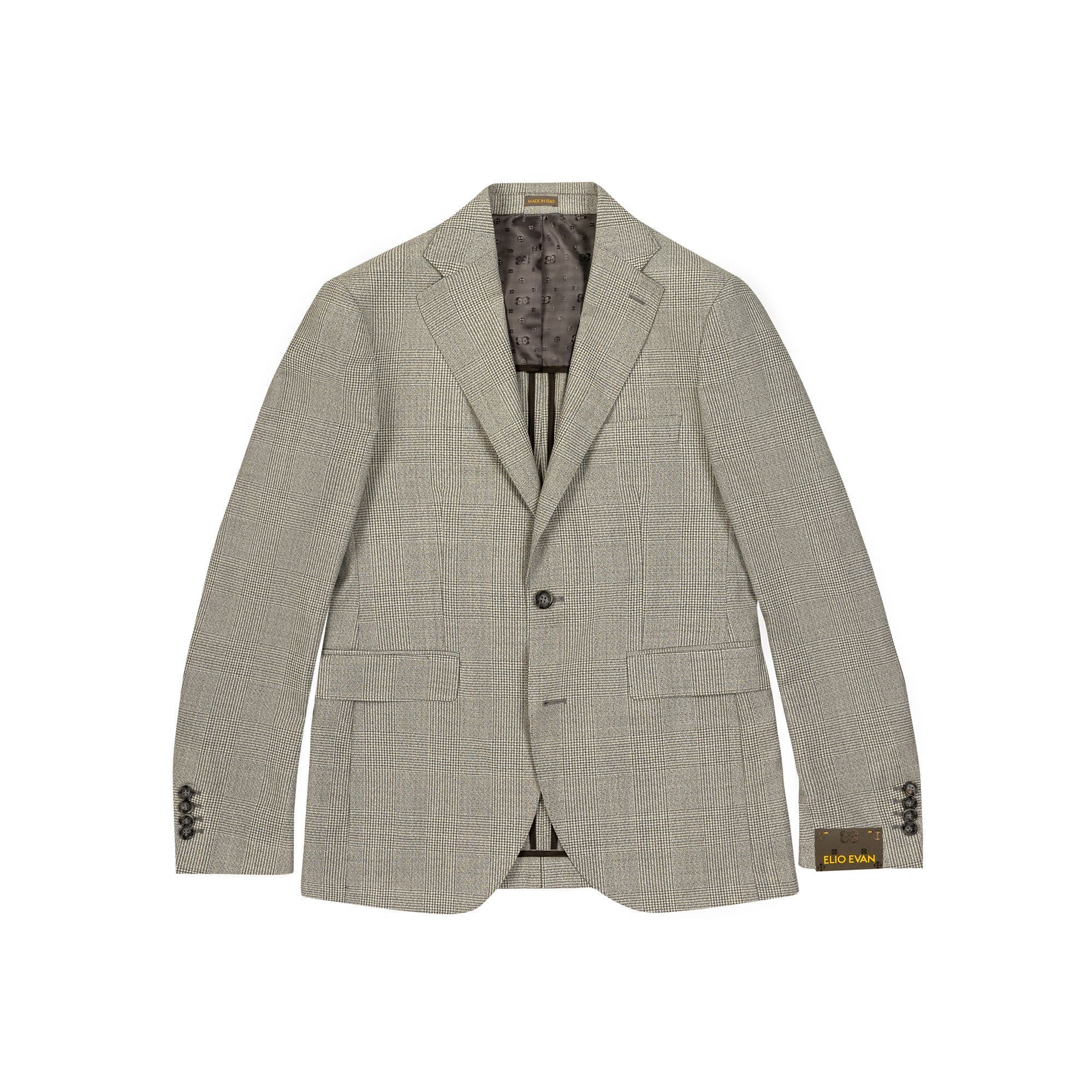 Grey Prince of Wales Wool Blazer