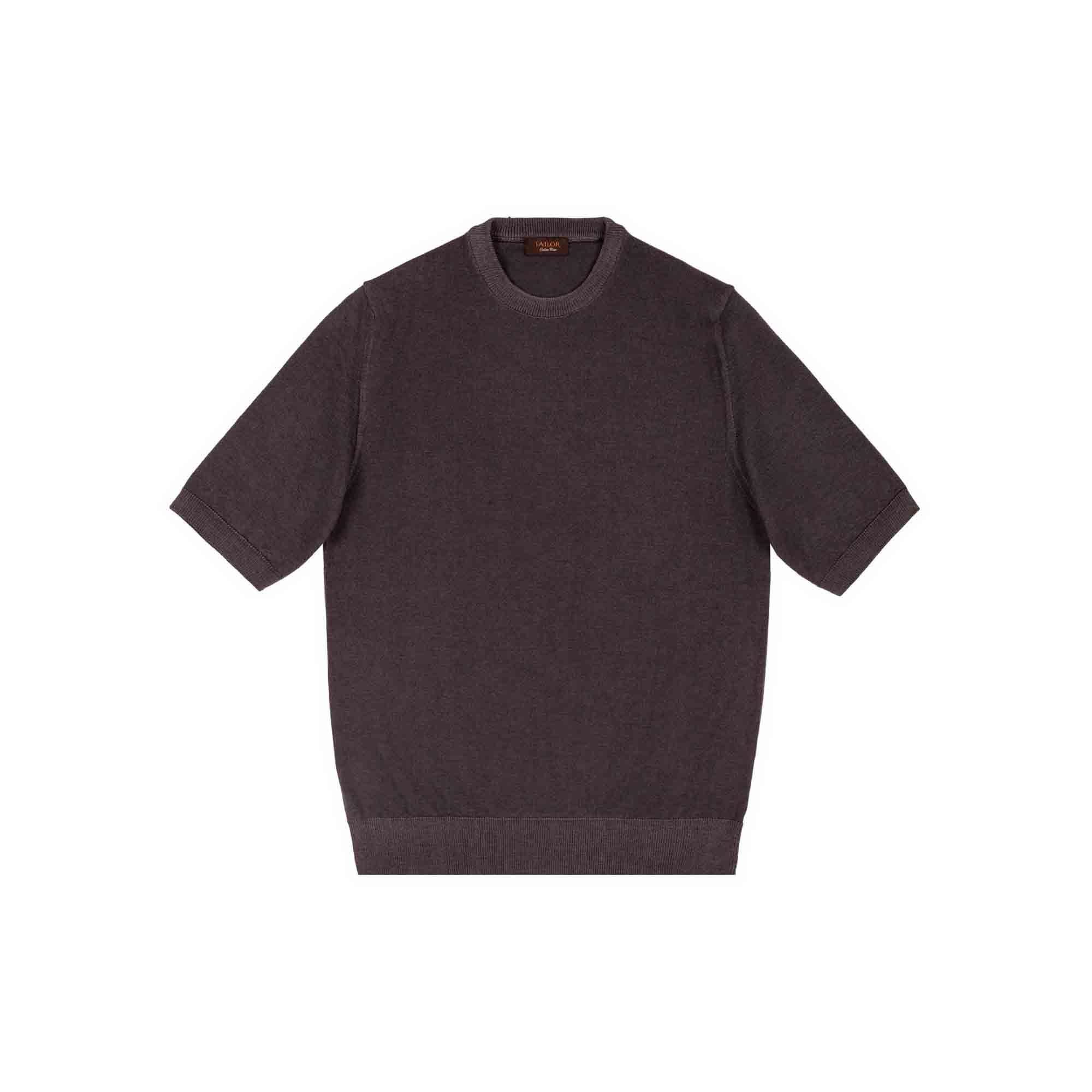 Gray Half-Sleeved Wool T-Shirt