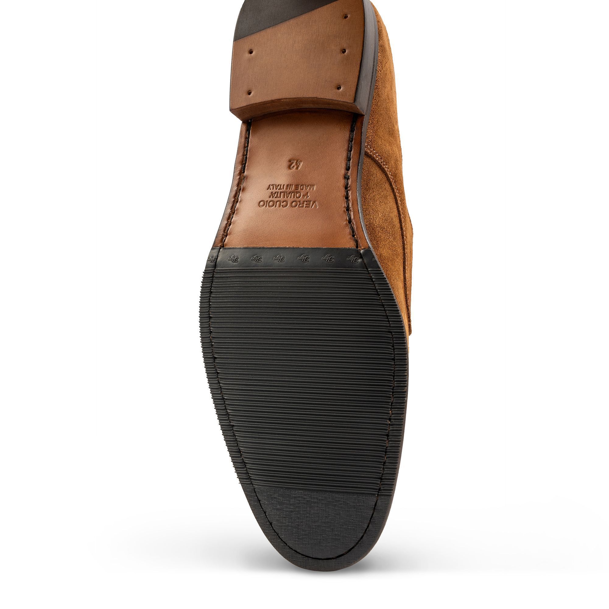 Brown Suede Cap Toe Oxford Shoes 