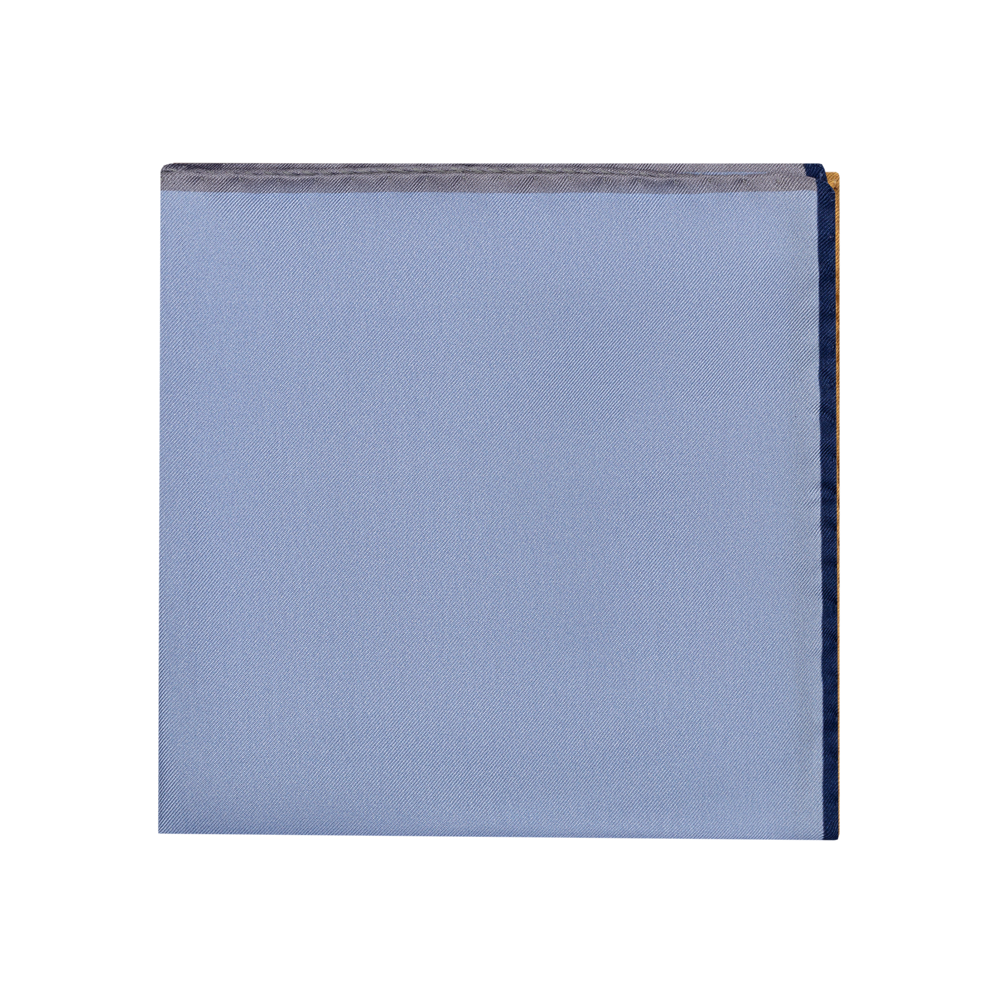 Light Blue Silk Pocket Square With Borders