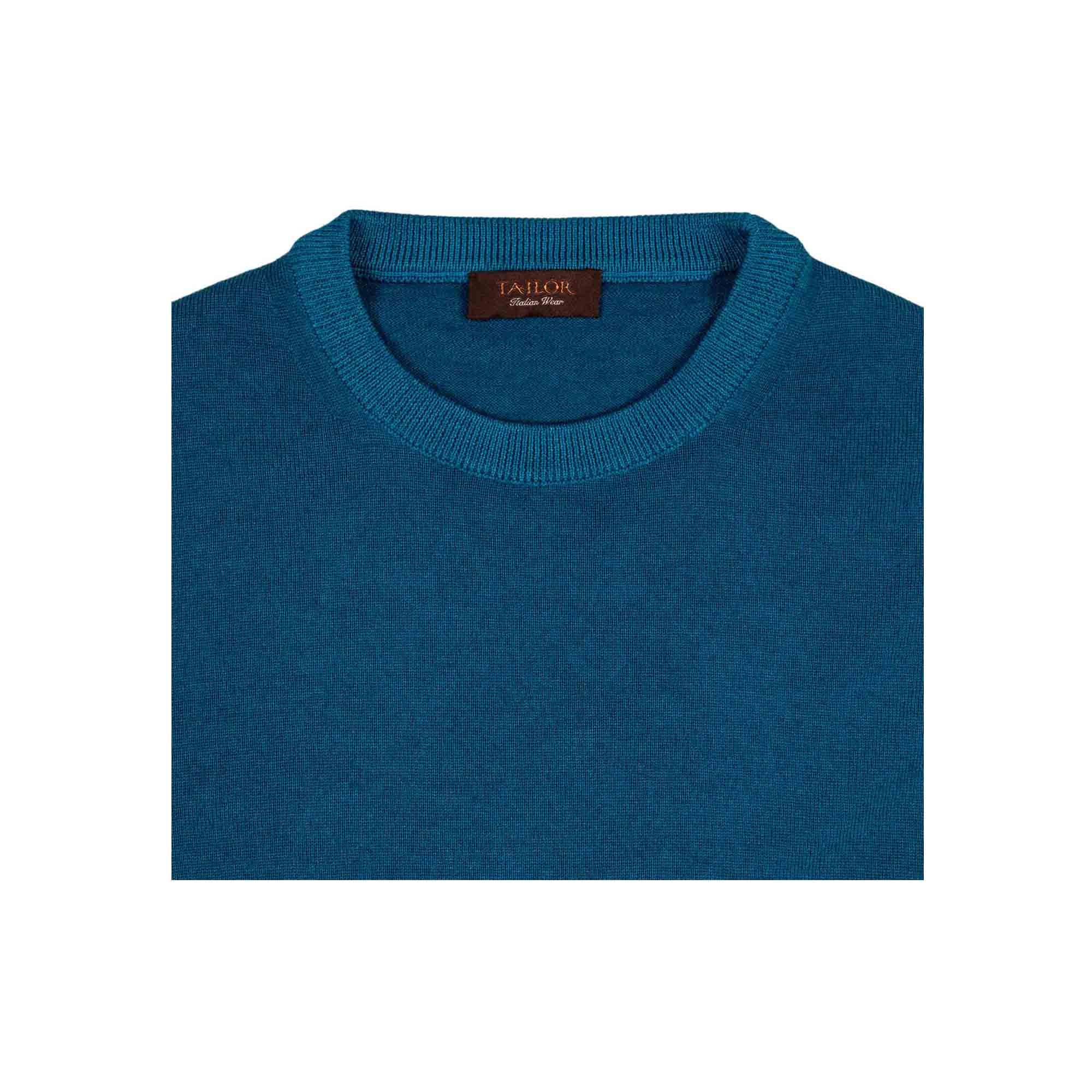 Turquoise Wool Crewneck Sweater