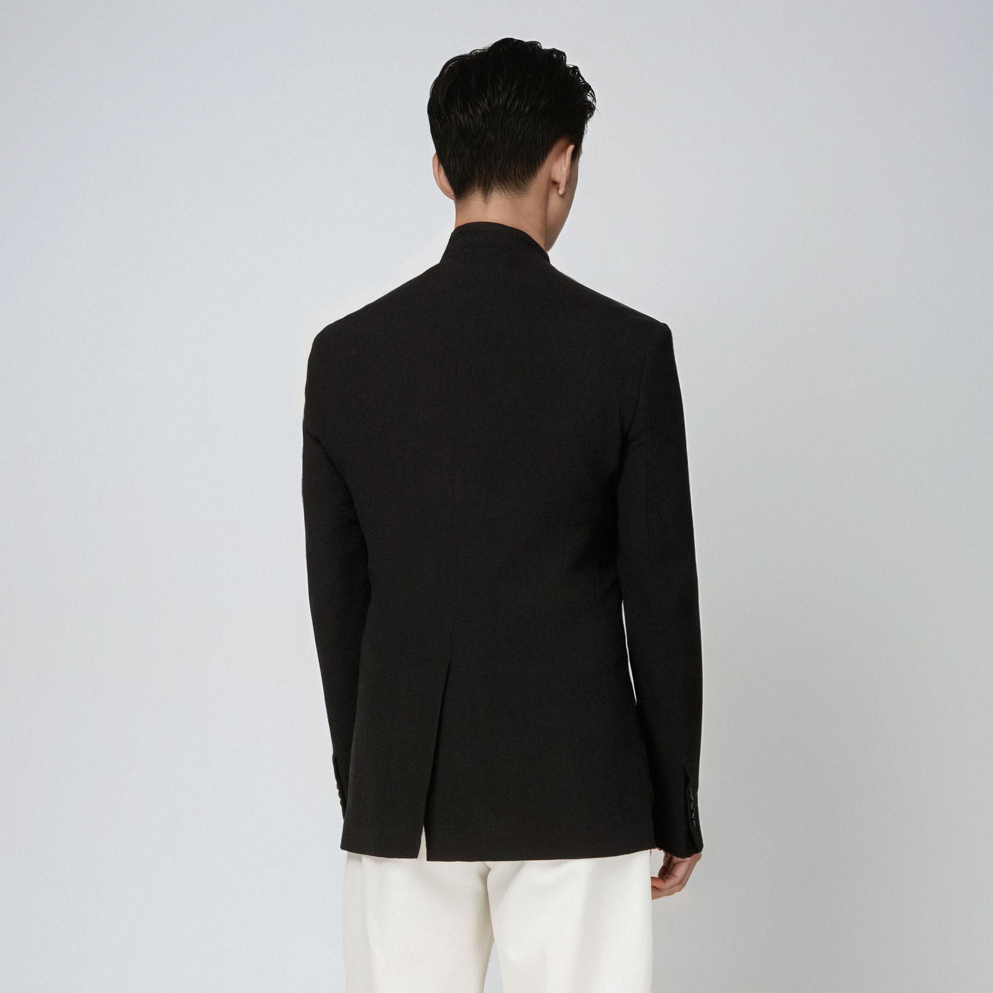 Men’s Black Deconstructed Wool Jacket
