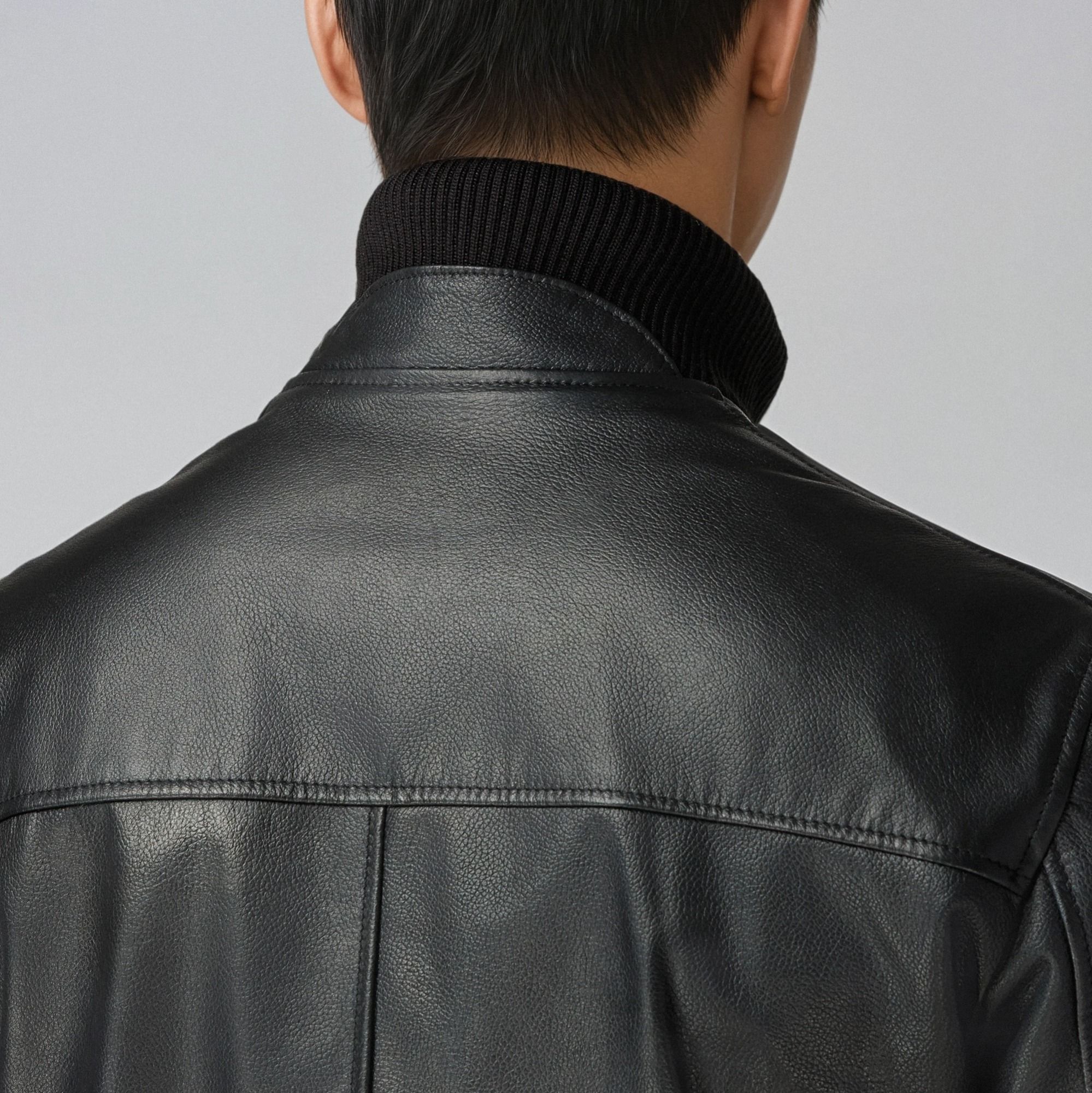 Total Look: Black Leather Bomber – Modern Minimal Menswear