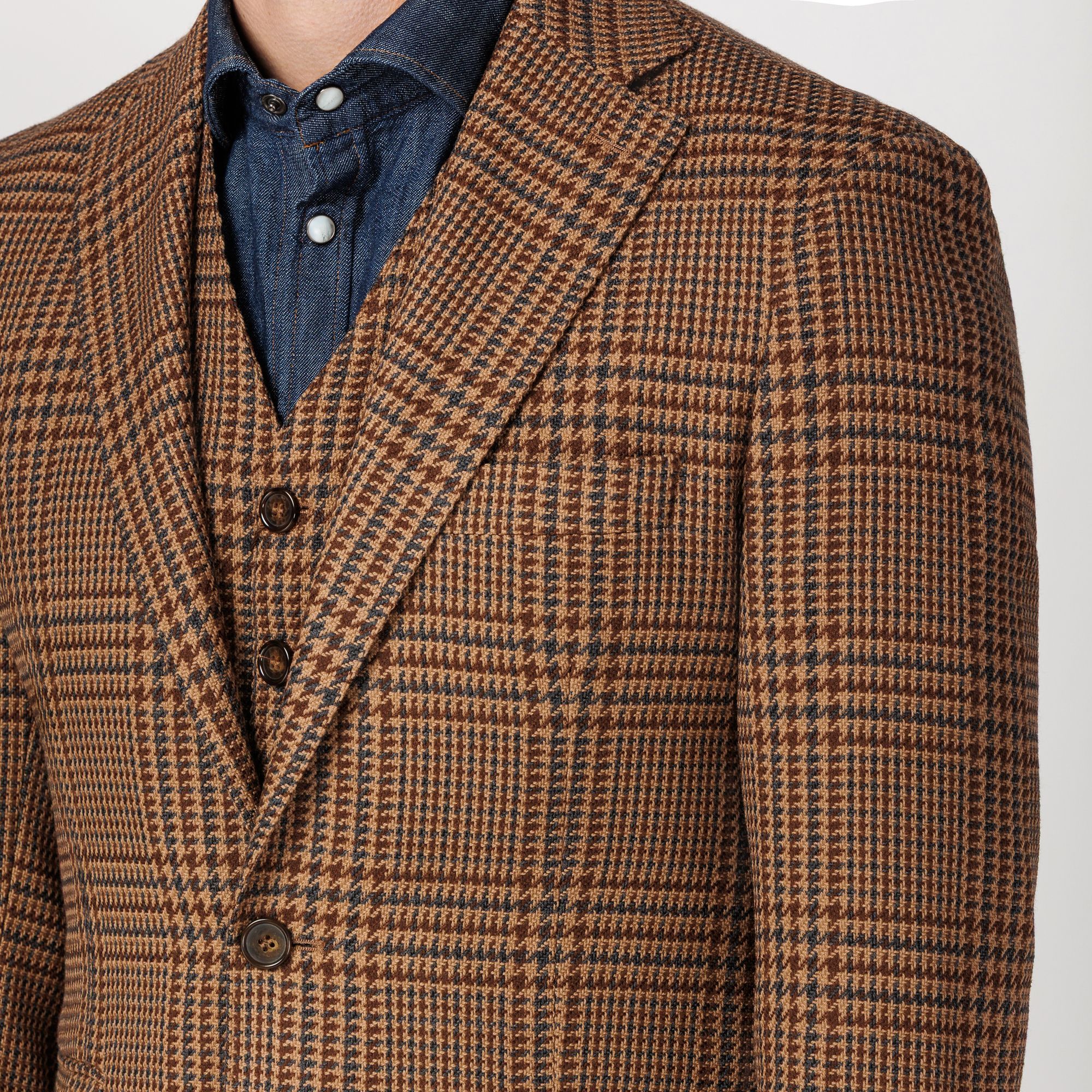 Total Look: Brown Check Blazer & Vest – Smart Casual Heritage Style