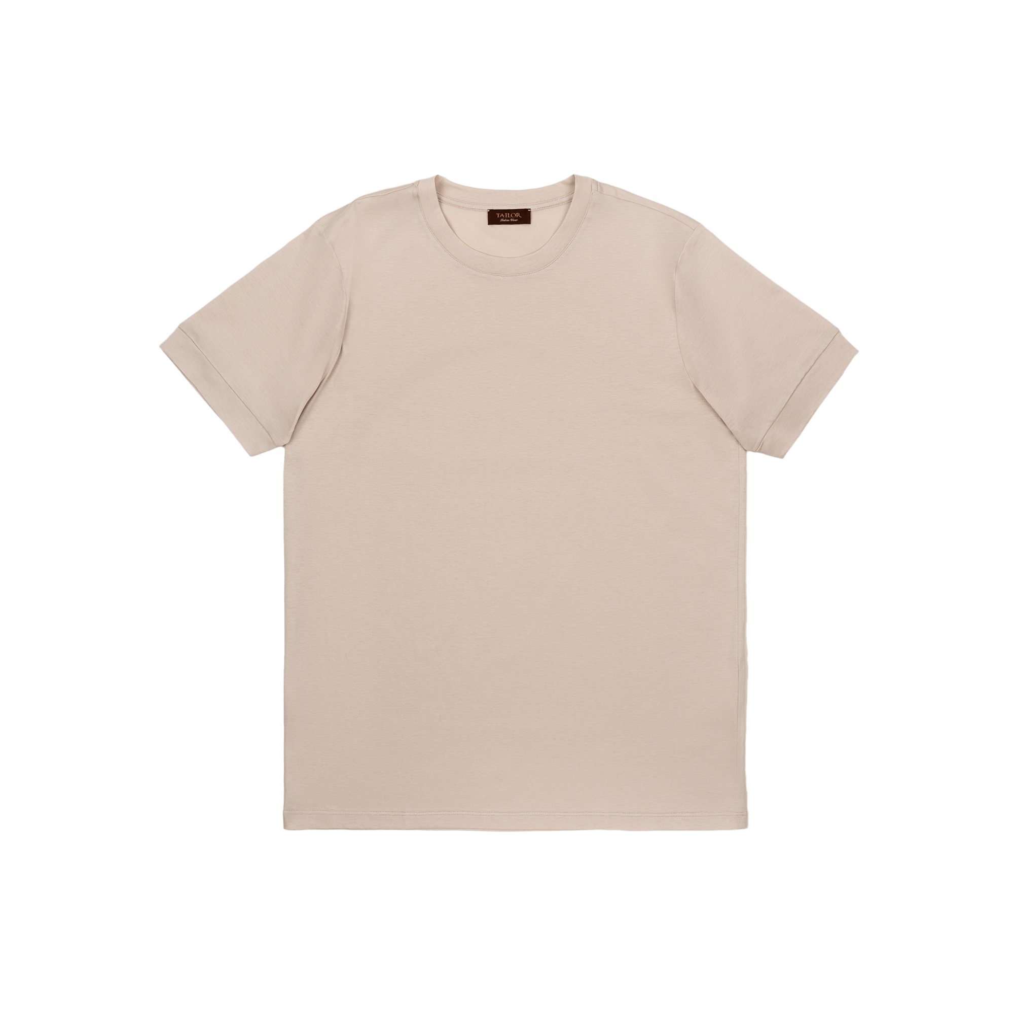 Men's Beige Cotton T-Shirt