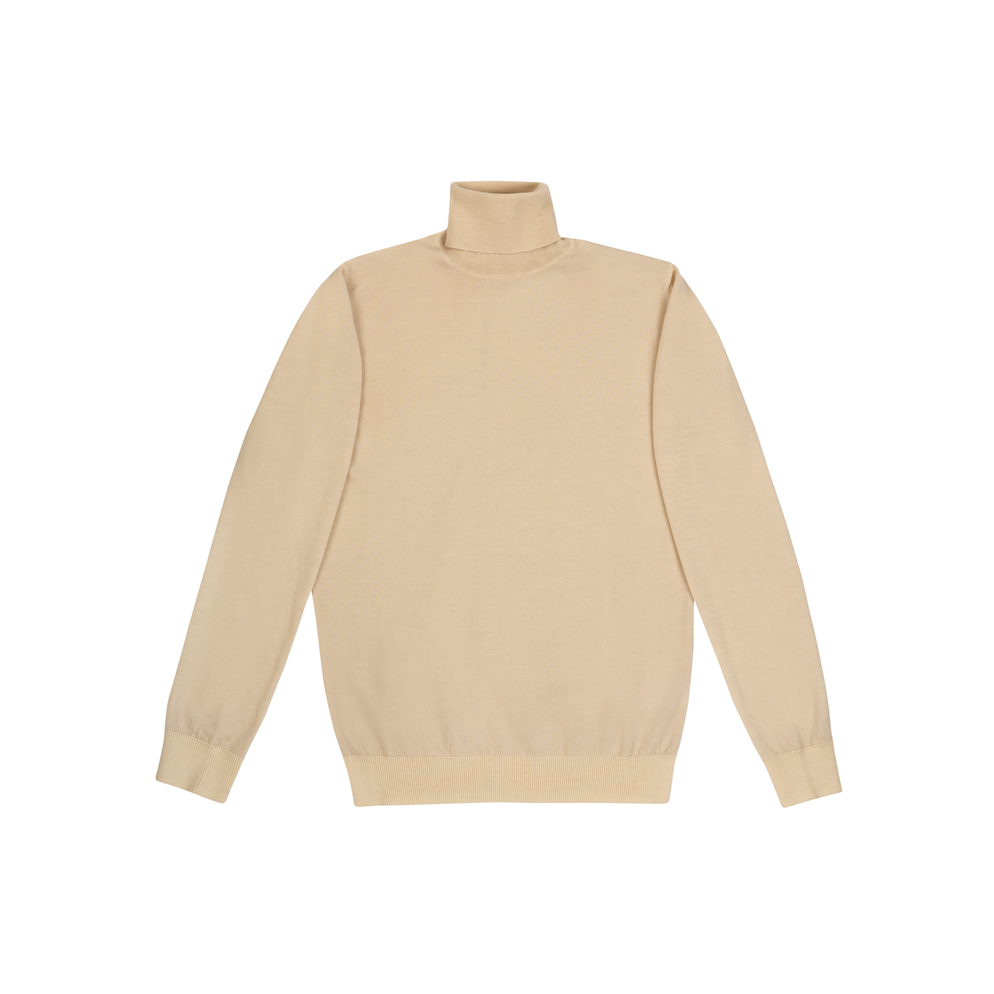 Men's Beige Turtleneck Sweater