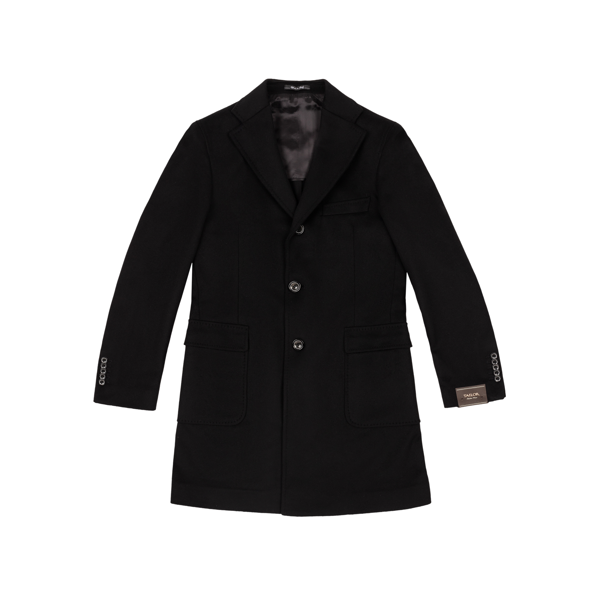 Men's Black Wool Coat