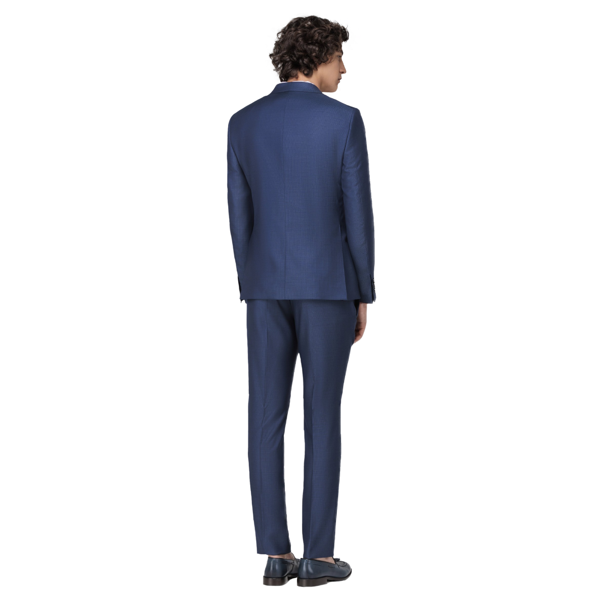 Men's Jacquard Royal Blue 3 Piece Suit