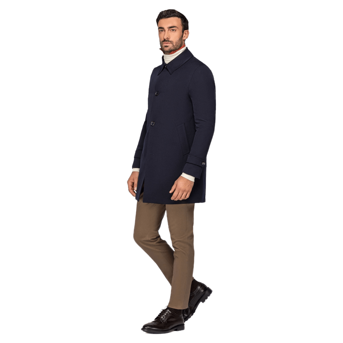 Men's Blue Trench Coat Fltil092.1.1
