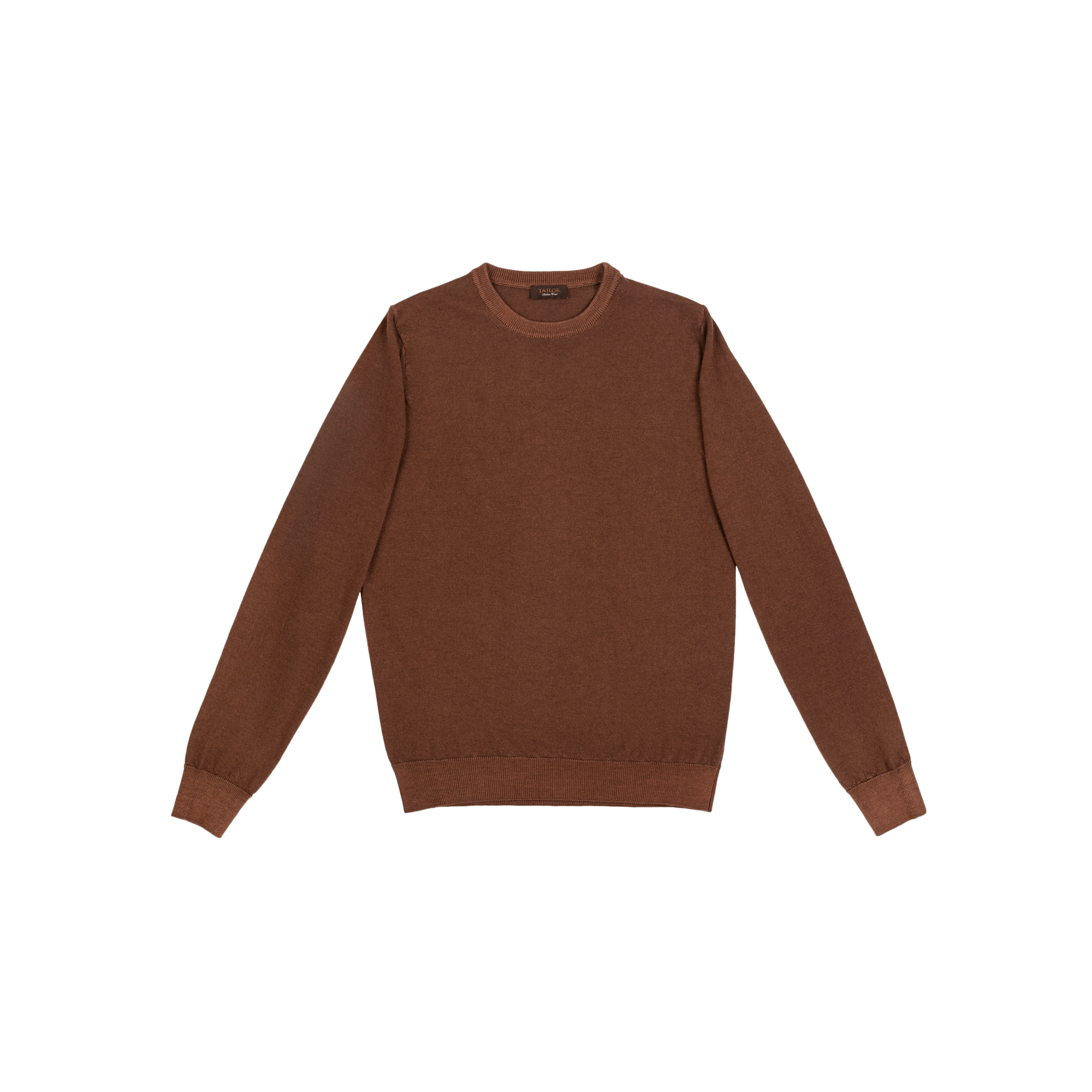 Men's Brown Knitted Crewneck Sweater