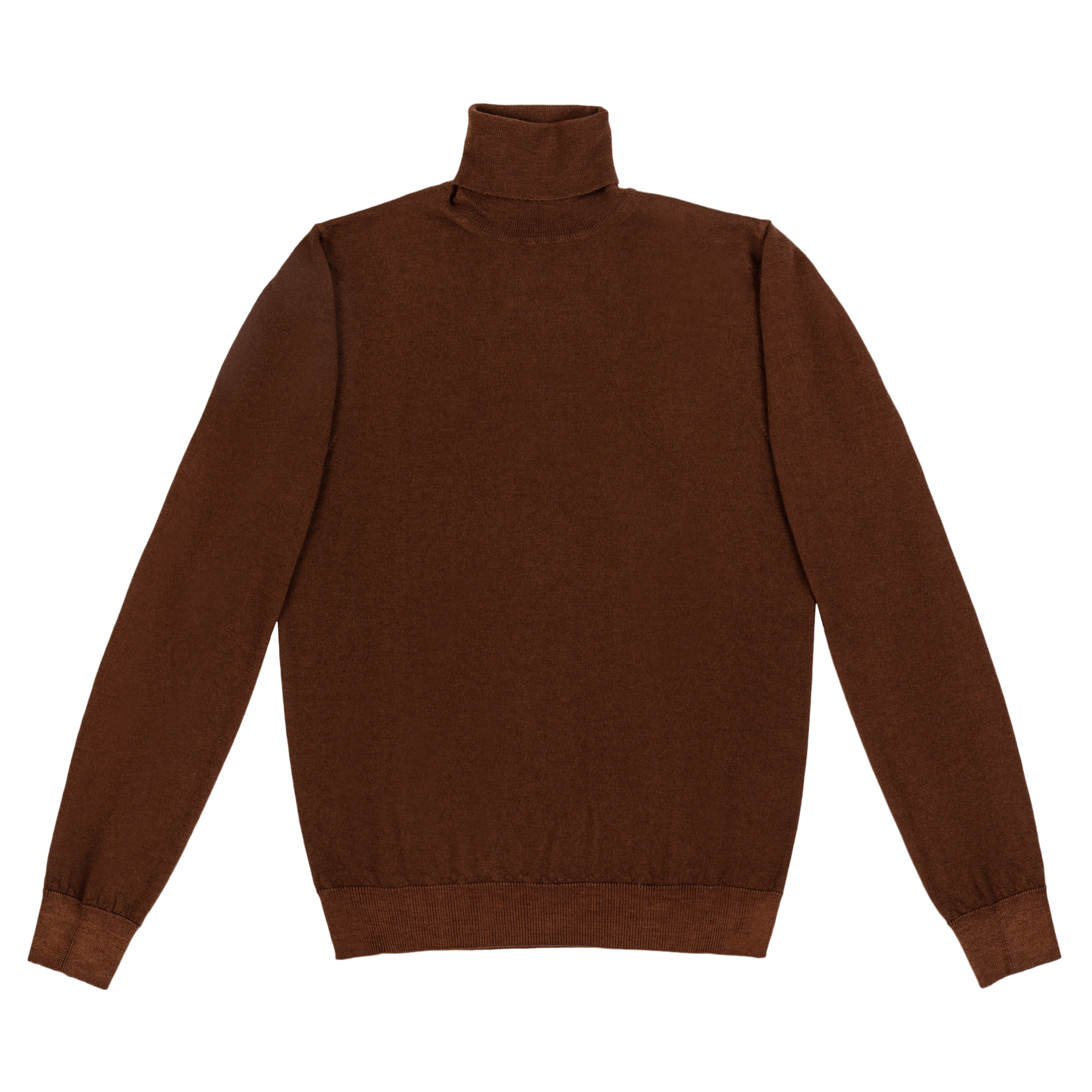 Men's Brown Turtleneck Sweater from merino wool