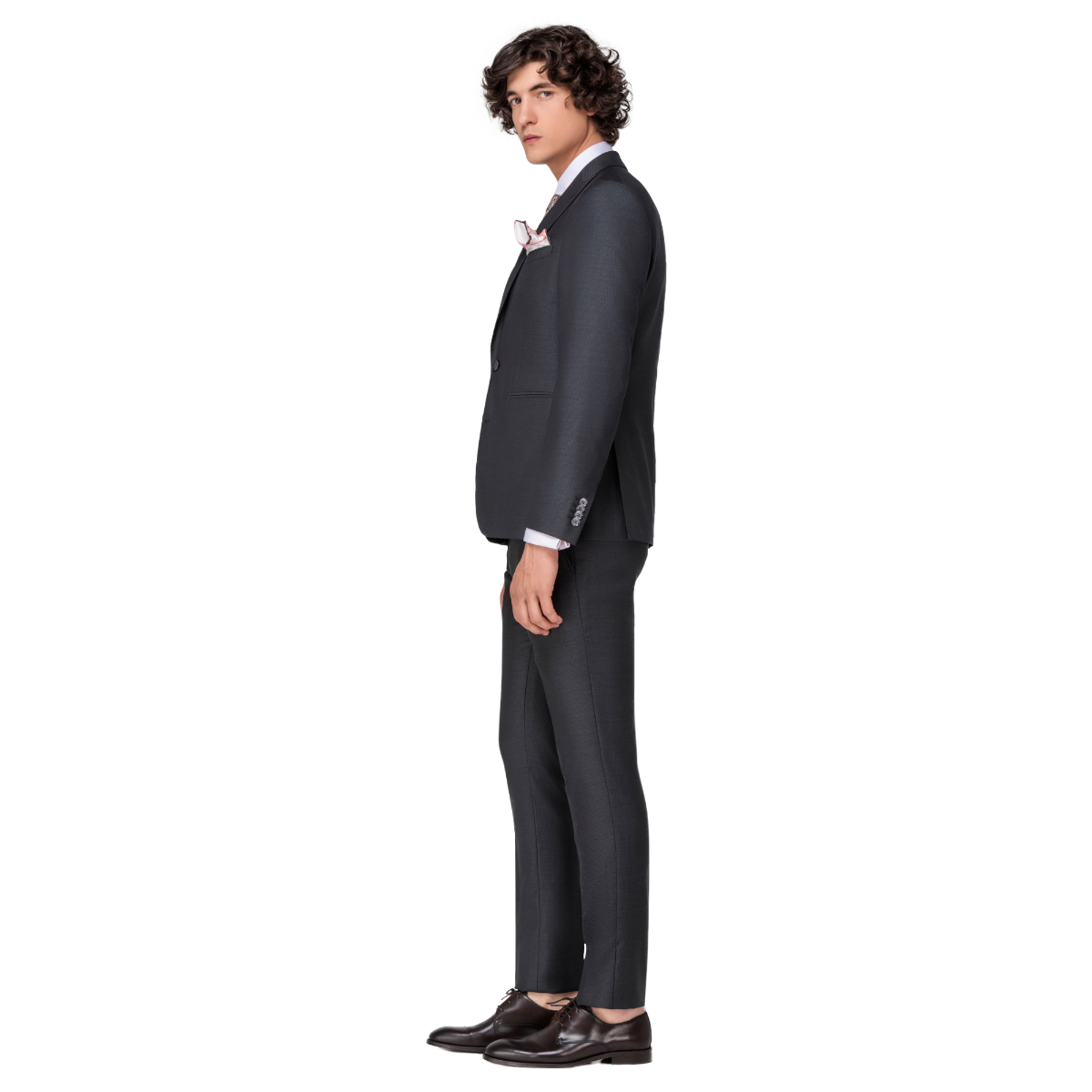 Men's Jacquard Gray 3 Piece Suit
