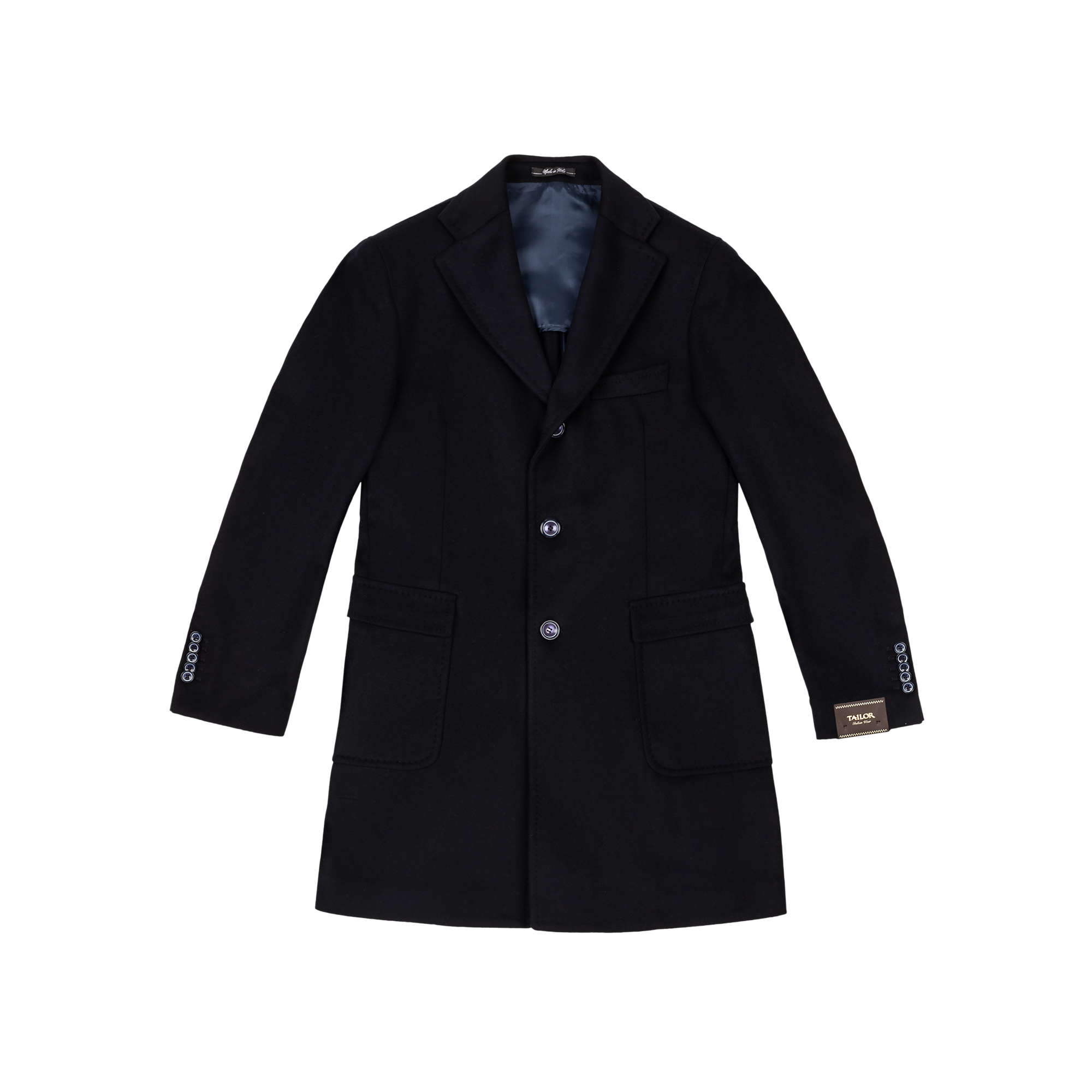 Men's Navy Wool Coat