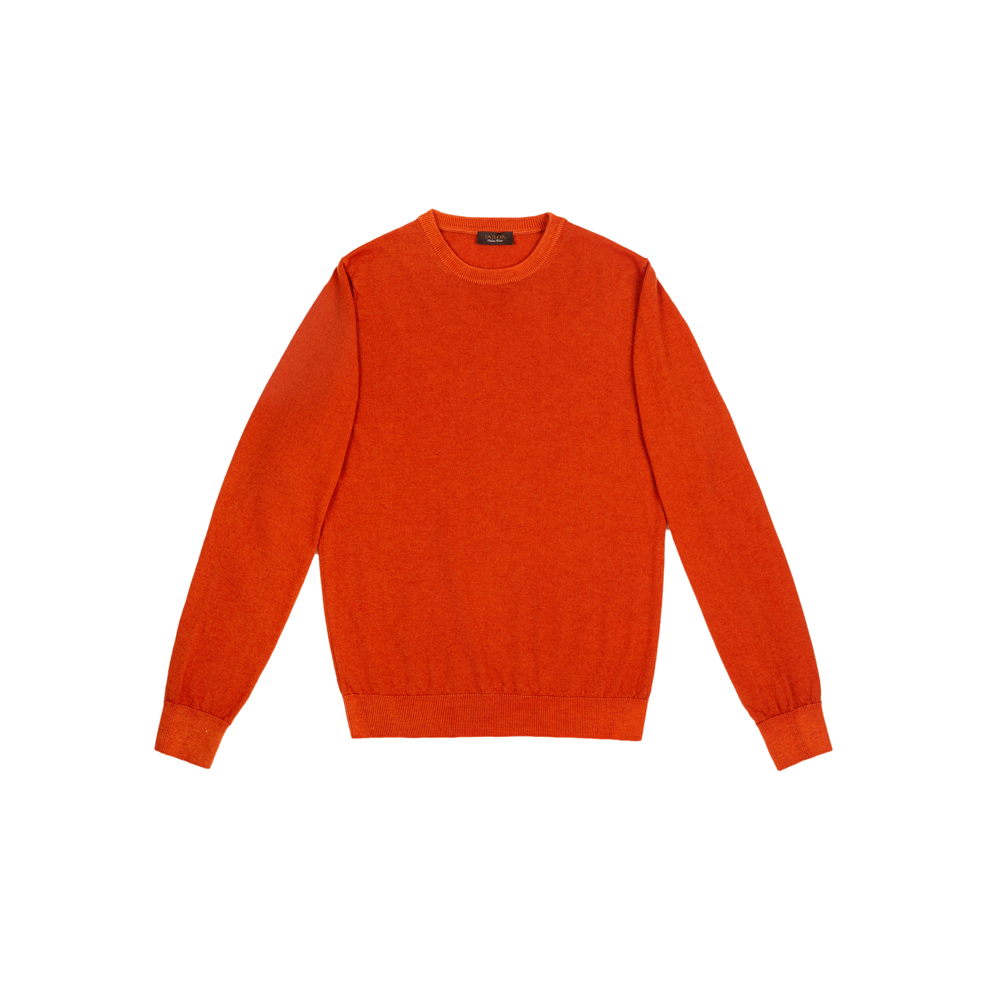 Men's Orange Knitted Crewneck Sweater