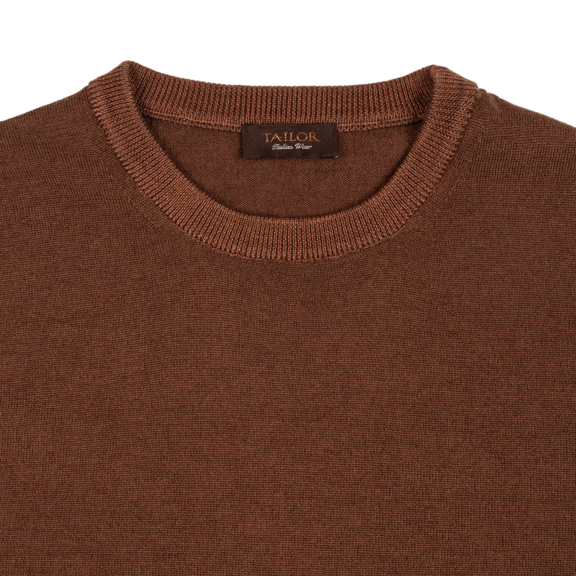 Men's Brown Knitted Crewneck Sweater
