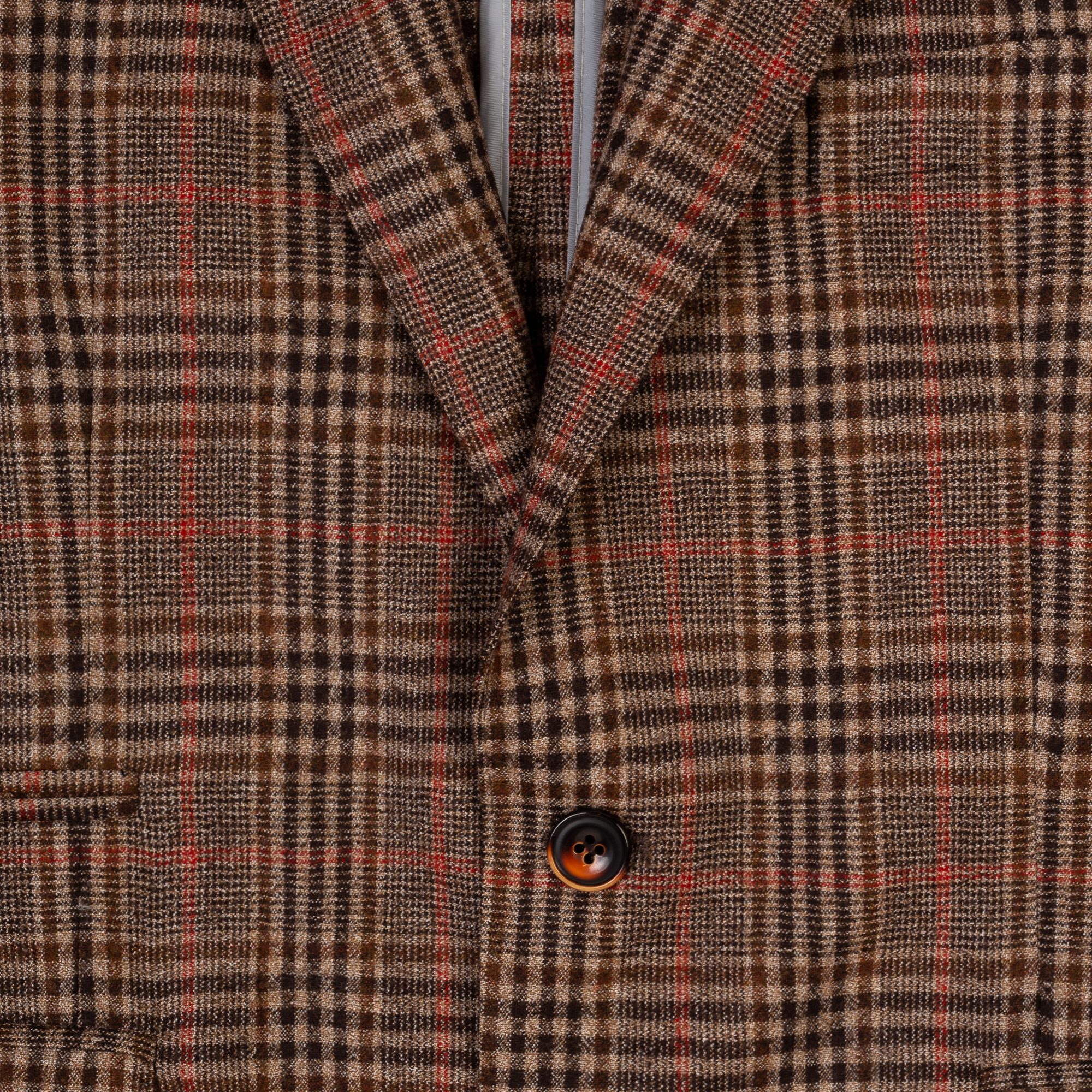 Men's Brown Wool Check Suit