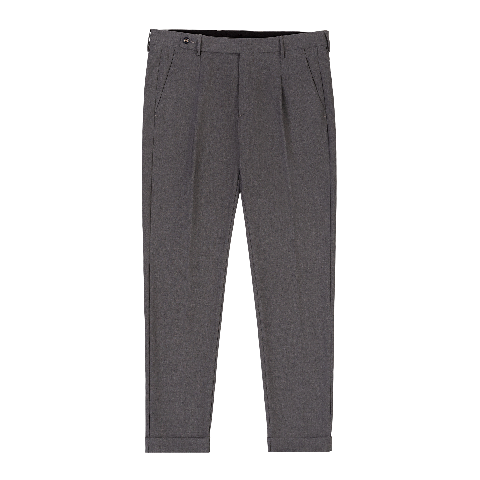 Men's Gray Wool Pleated Pants