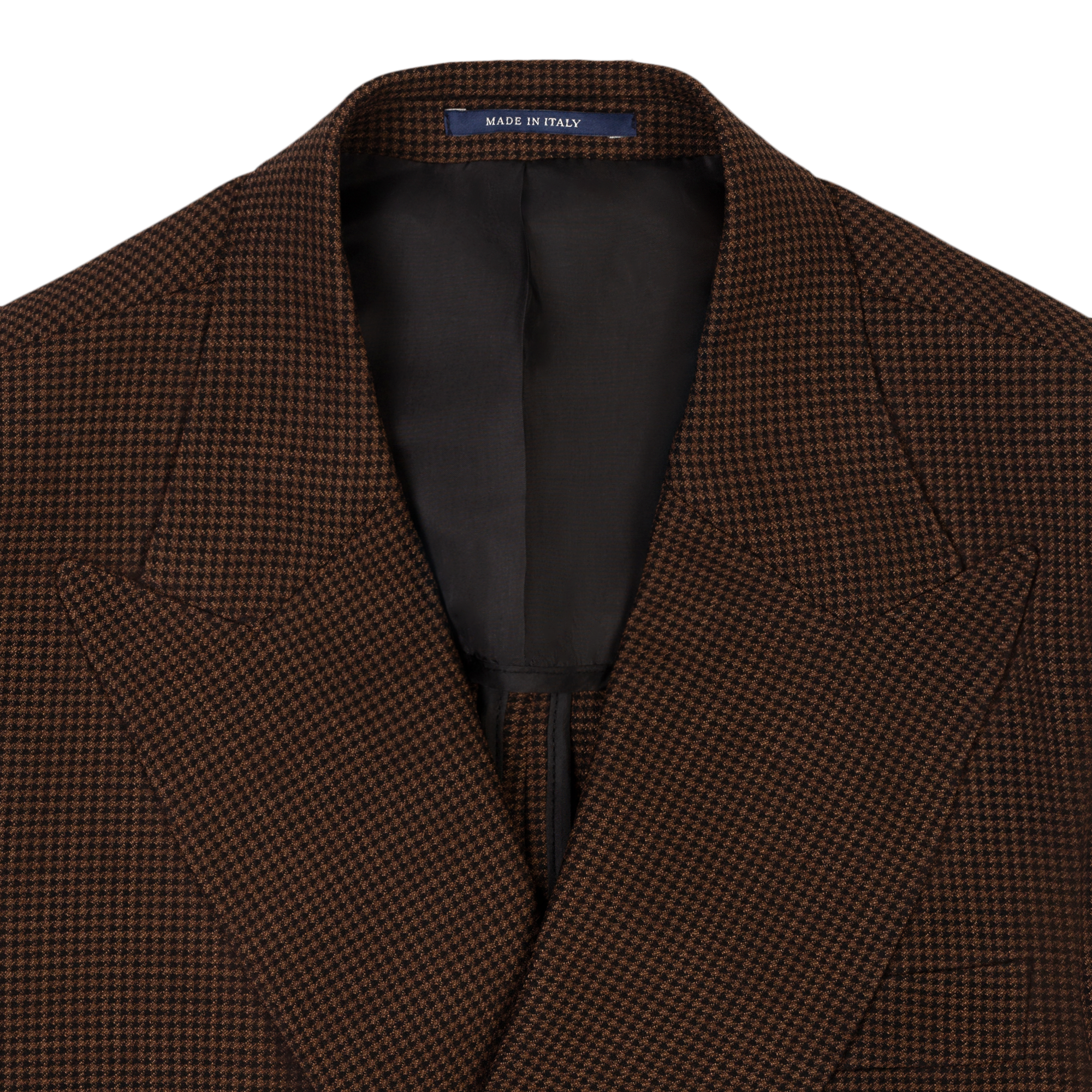 Men's Pie De Poule Brown Double Breasted Suit