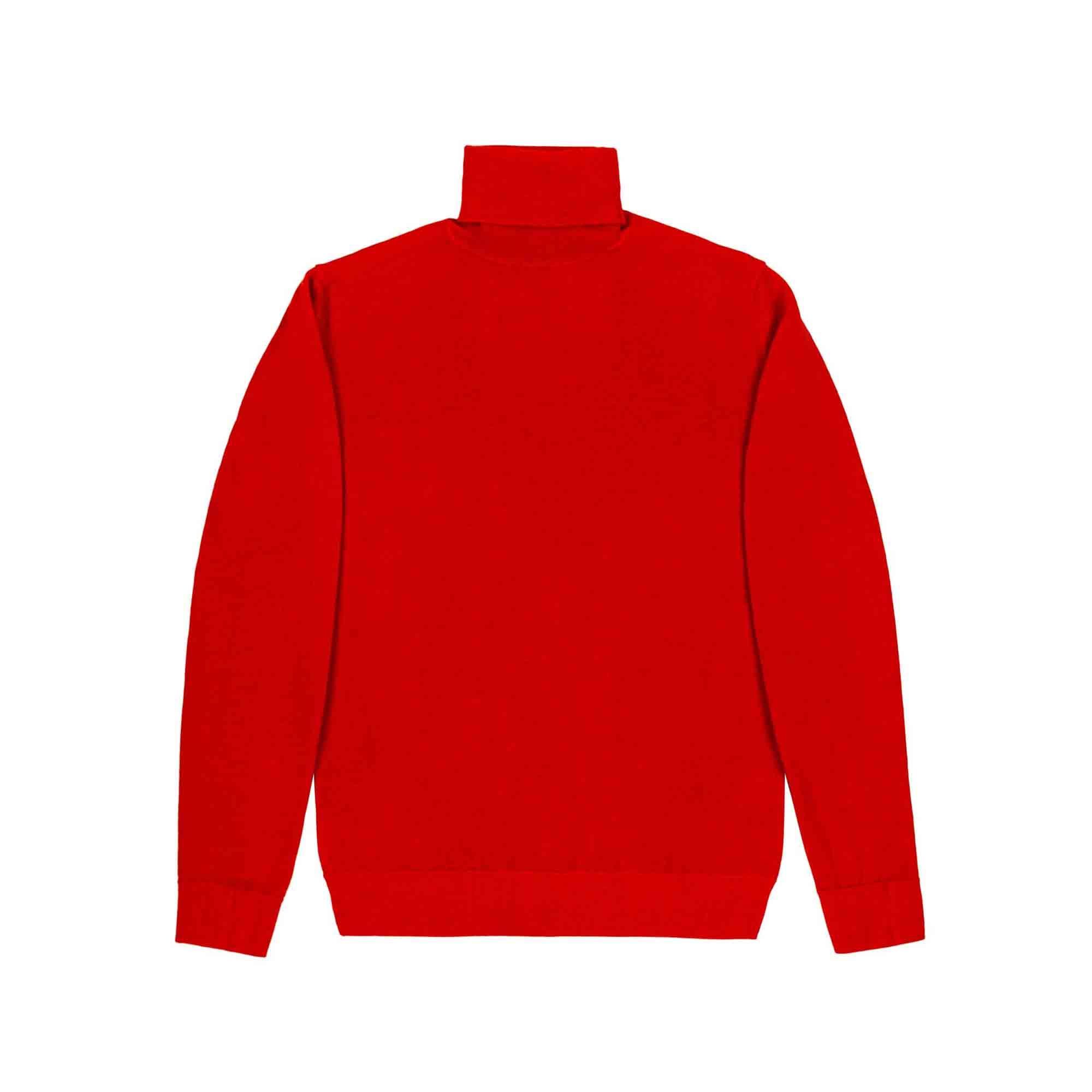 Orange Wool Turtleneck Sweater