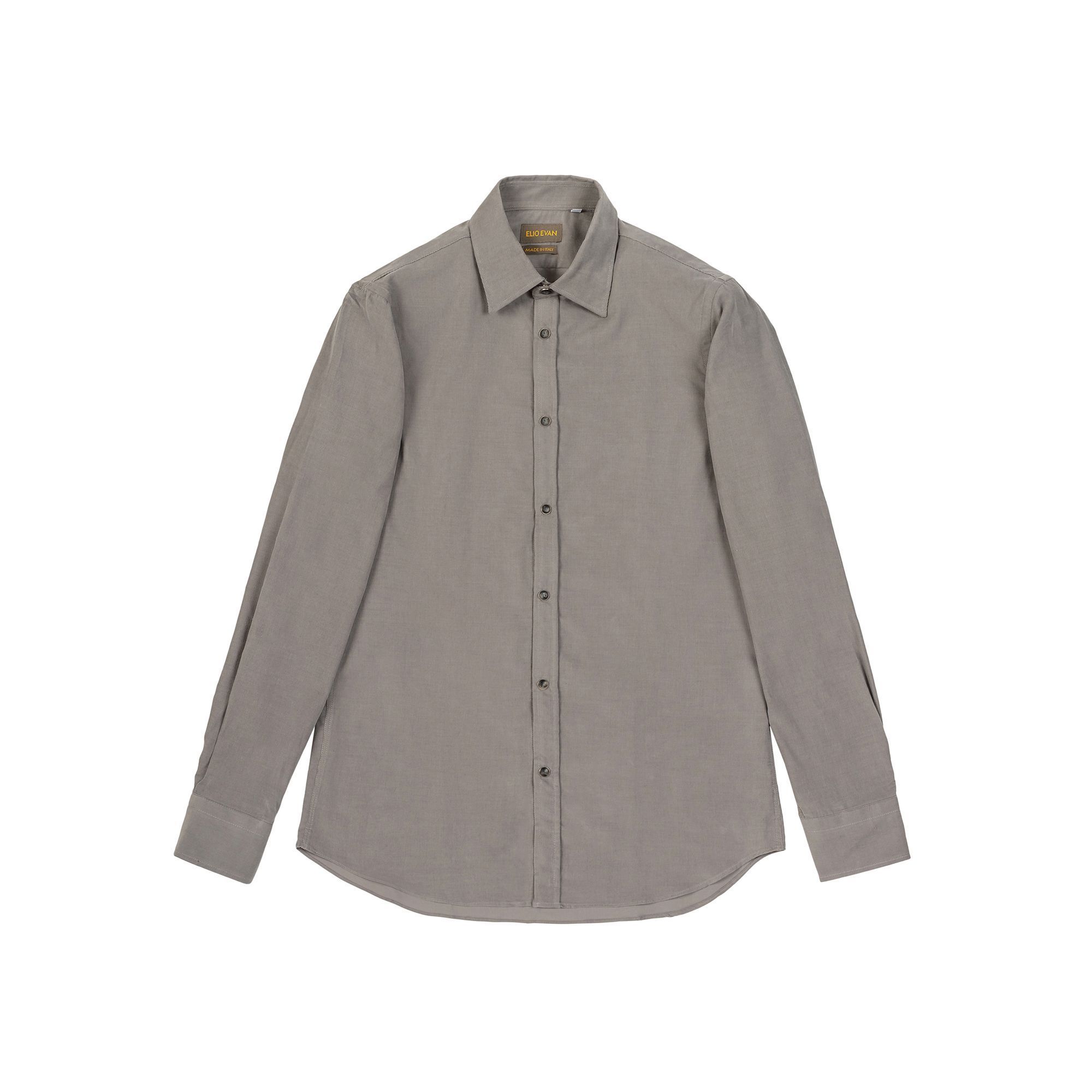 Stone Grey Superfine Corduroy Velvet Shirt