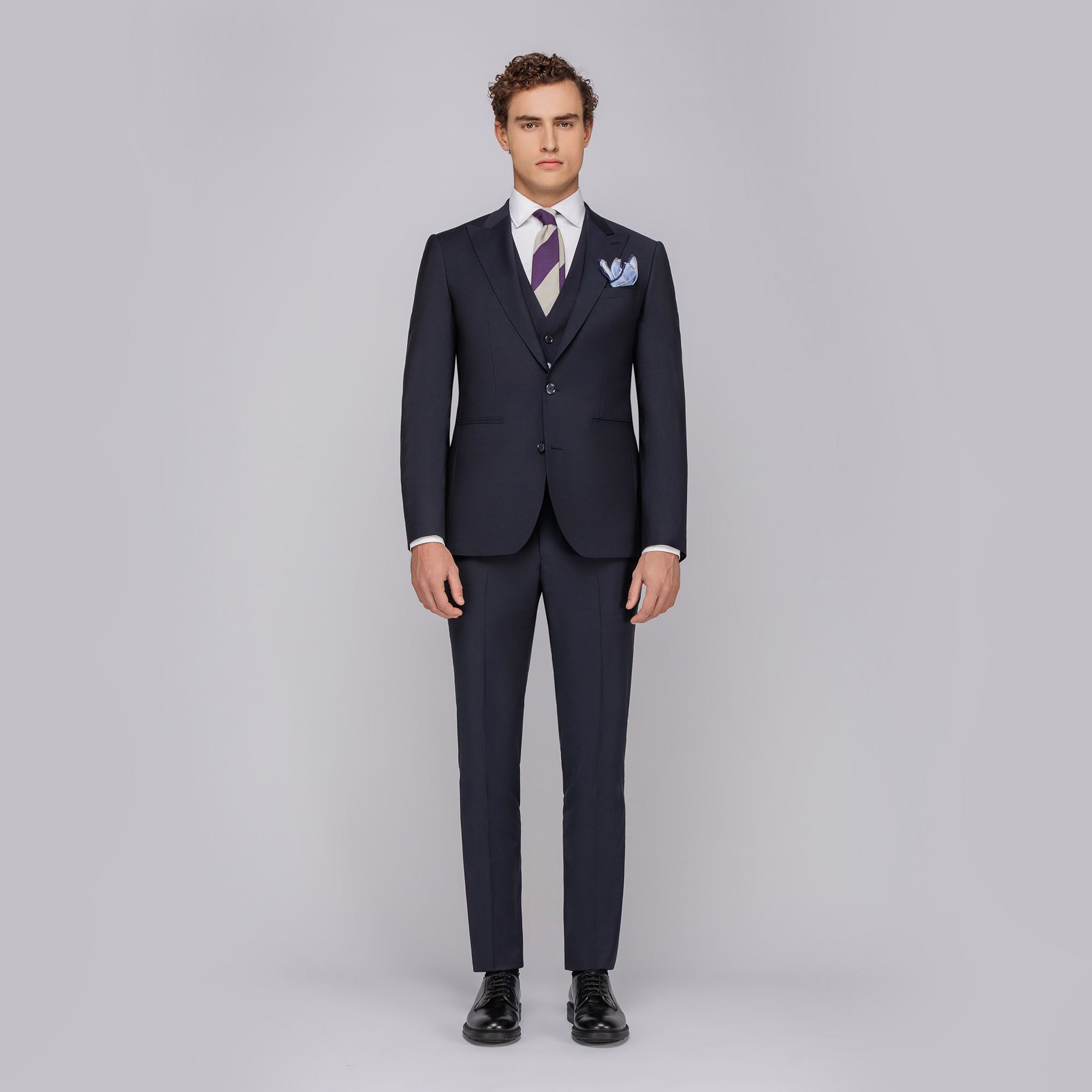 Custom Fit 3-piece Suit Navy
