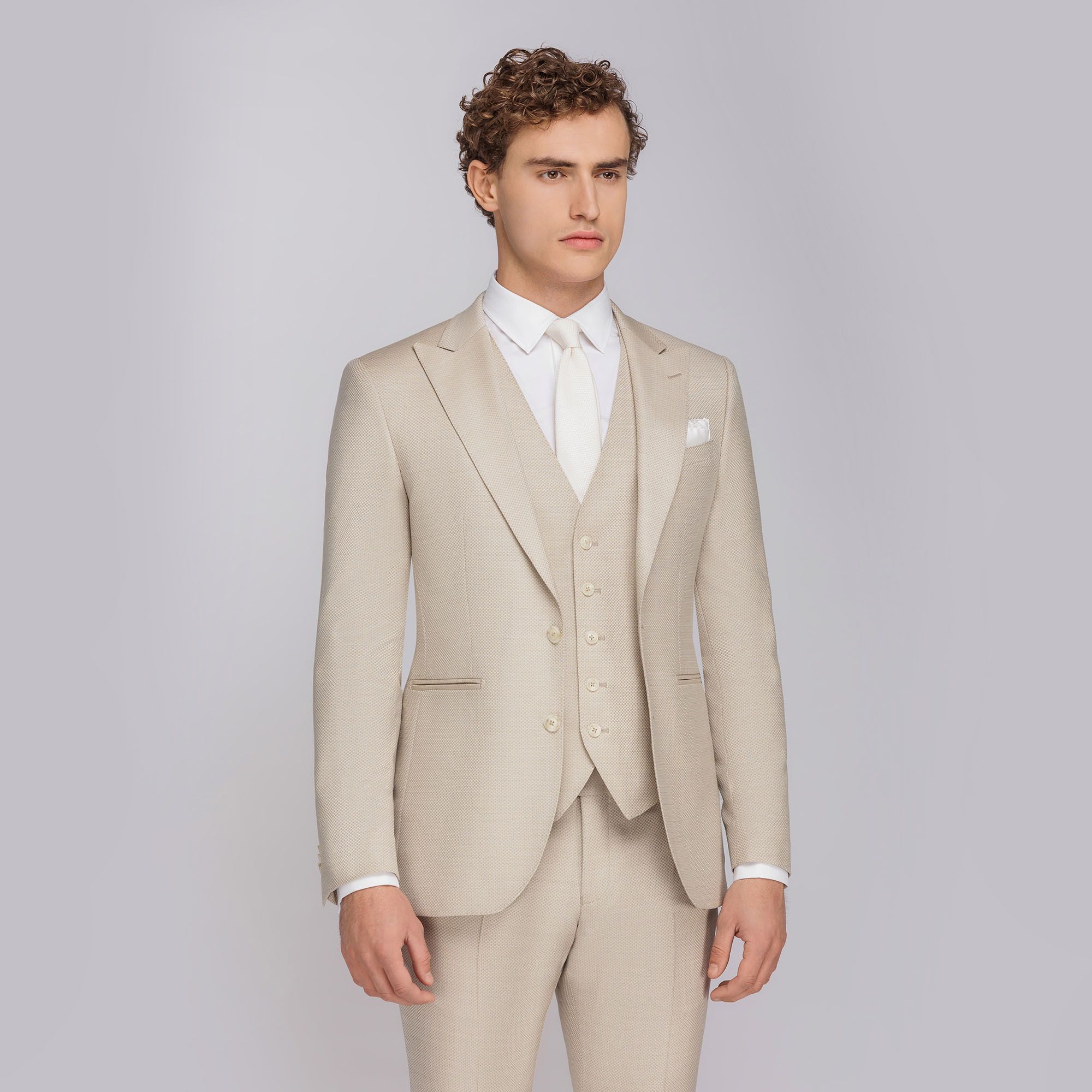 Men's 3-piece suit beige