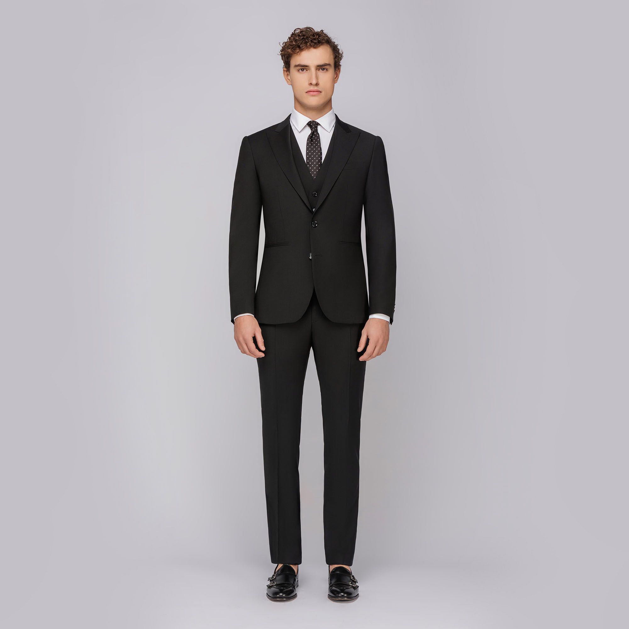 Men's 3-piece black suit
