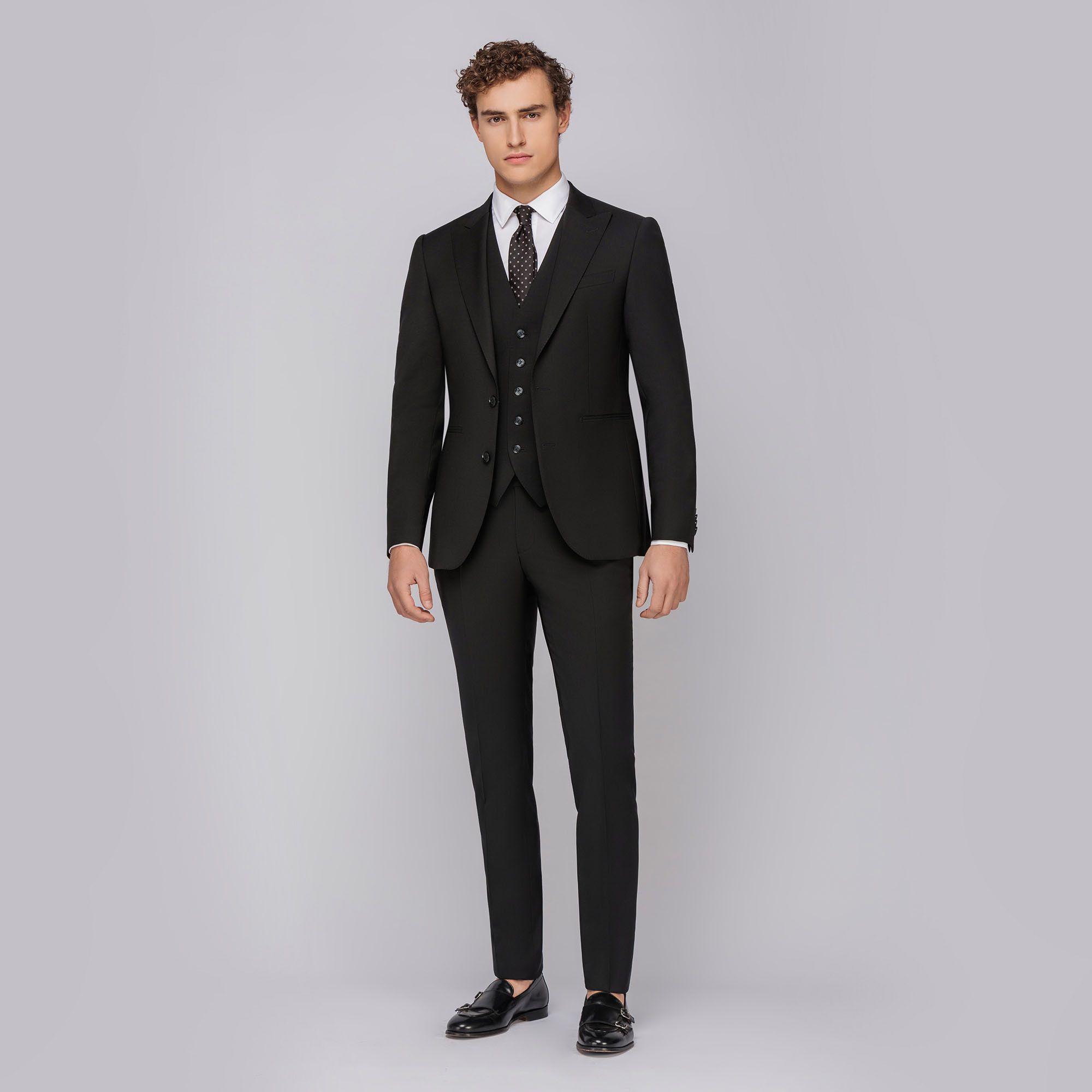 Men's 3-piece black suit
