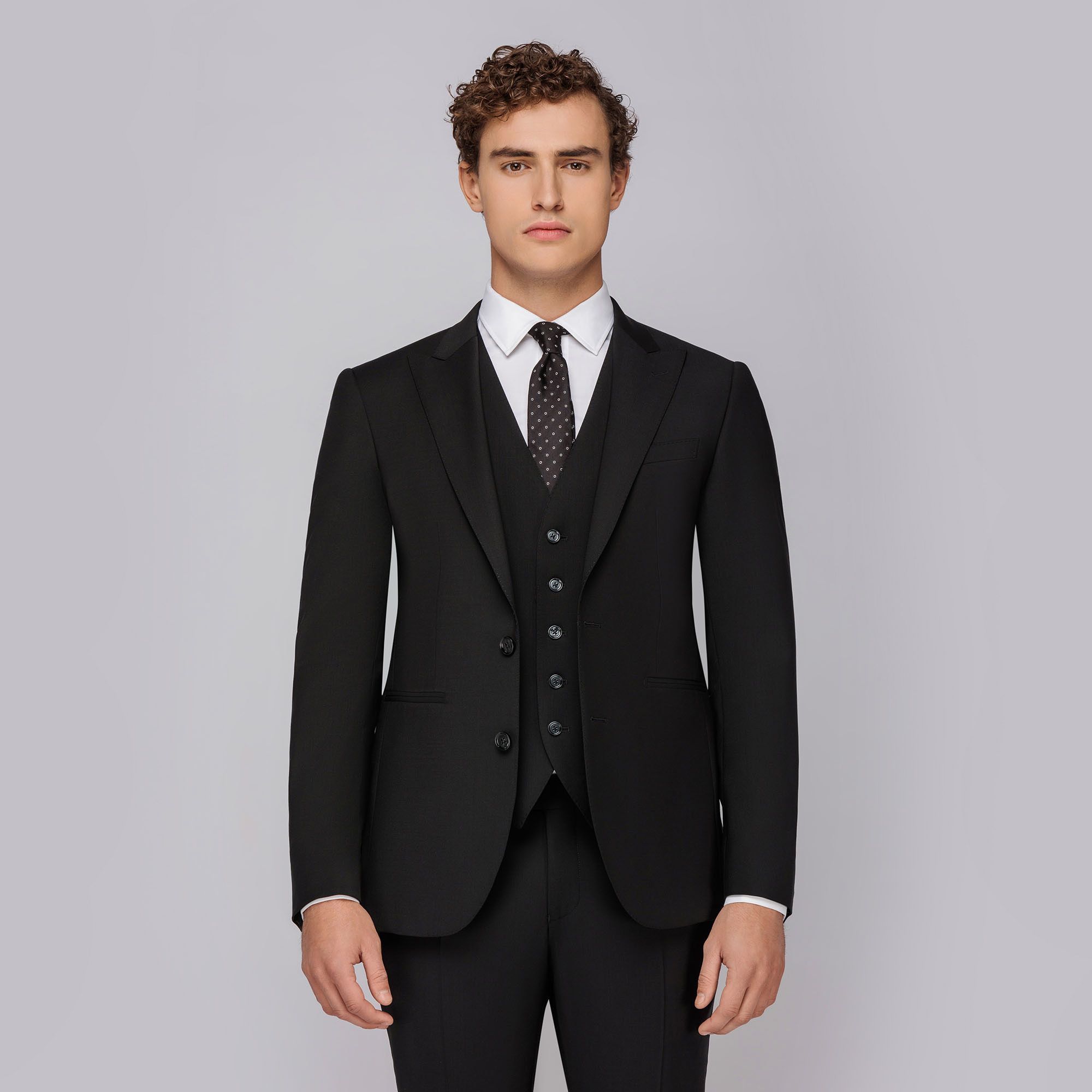 Men's 3-piece black suit